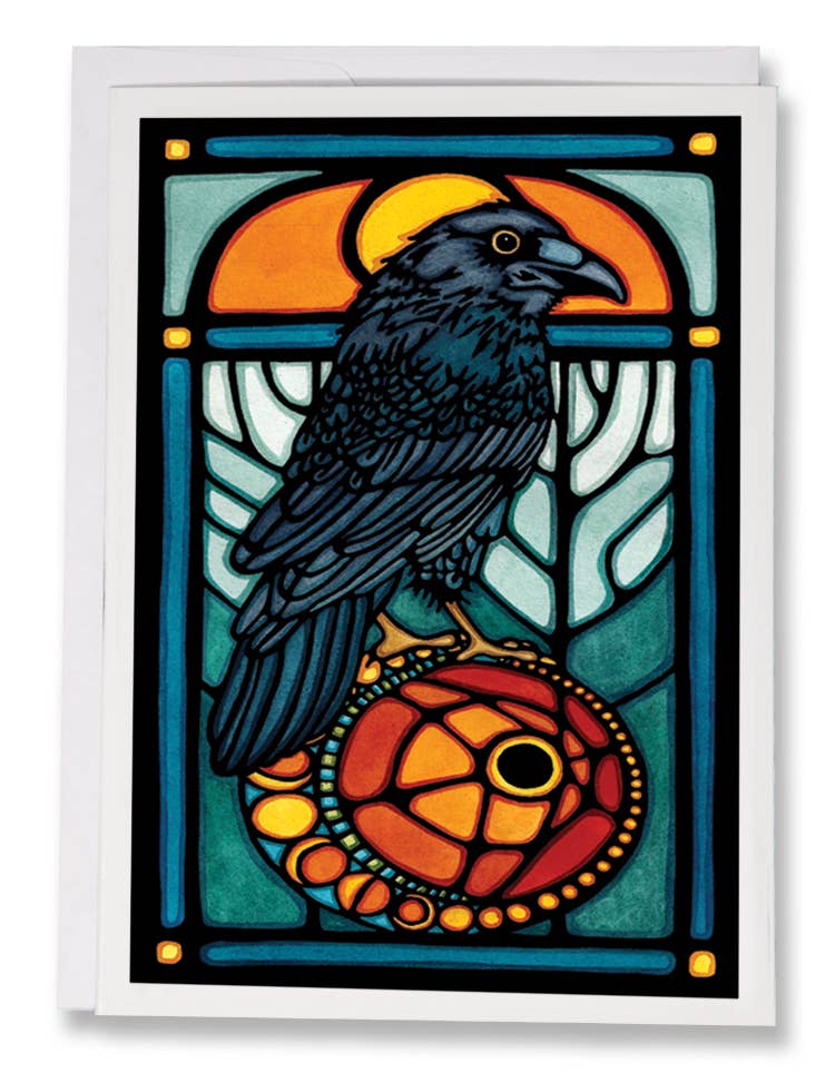 Greeting Card Raven Moon