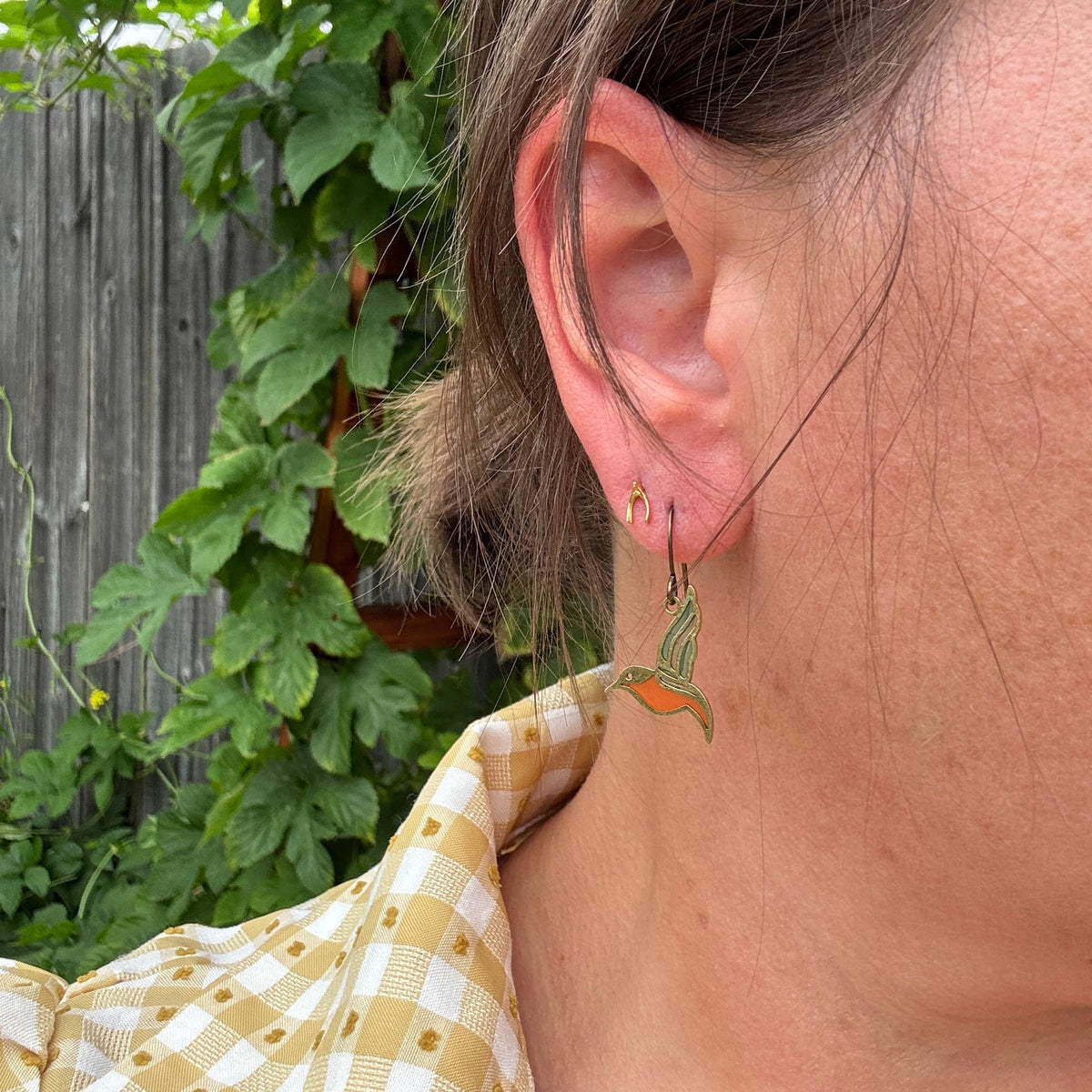 Hummingbird // Stained Glass Resin Earrings
