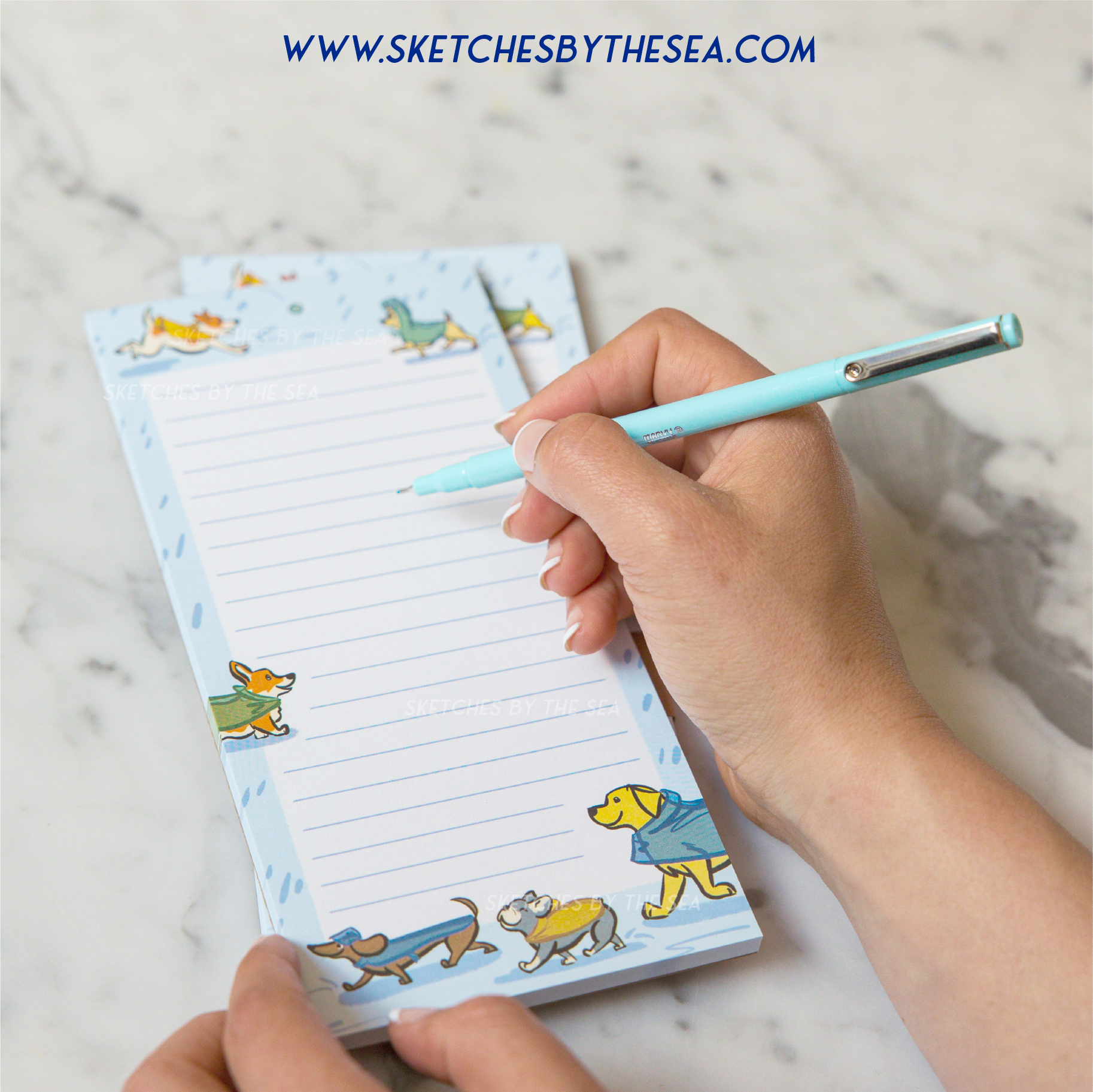 Rain Dogs Notepad. Cute Stationery Notes