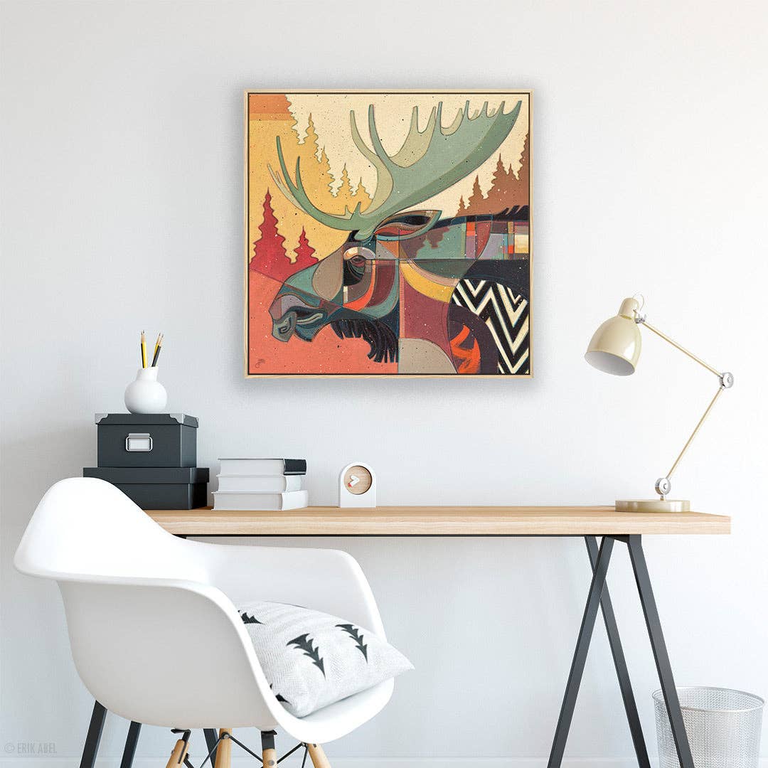 The Moose - WHLSL Print: Unframed / 12x12 / Bamboo Paper