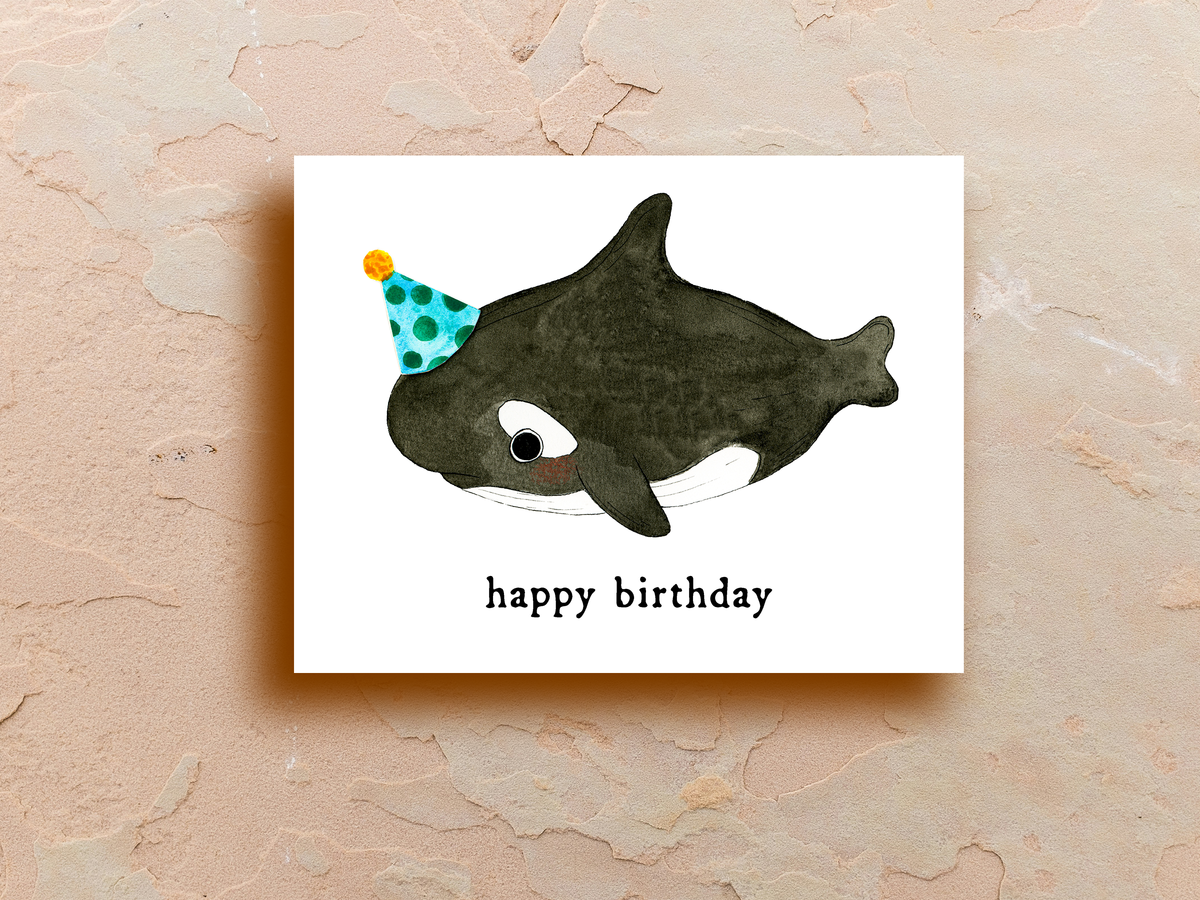 Birthday Orca - Greeting Card
