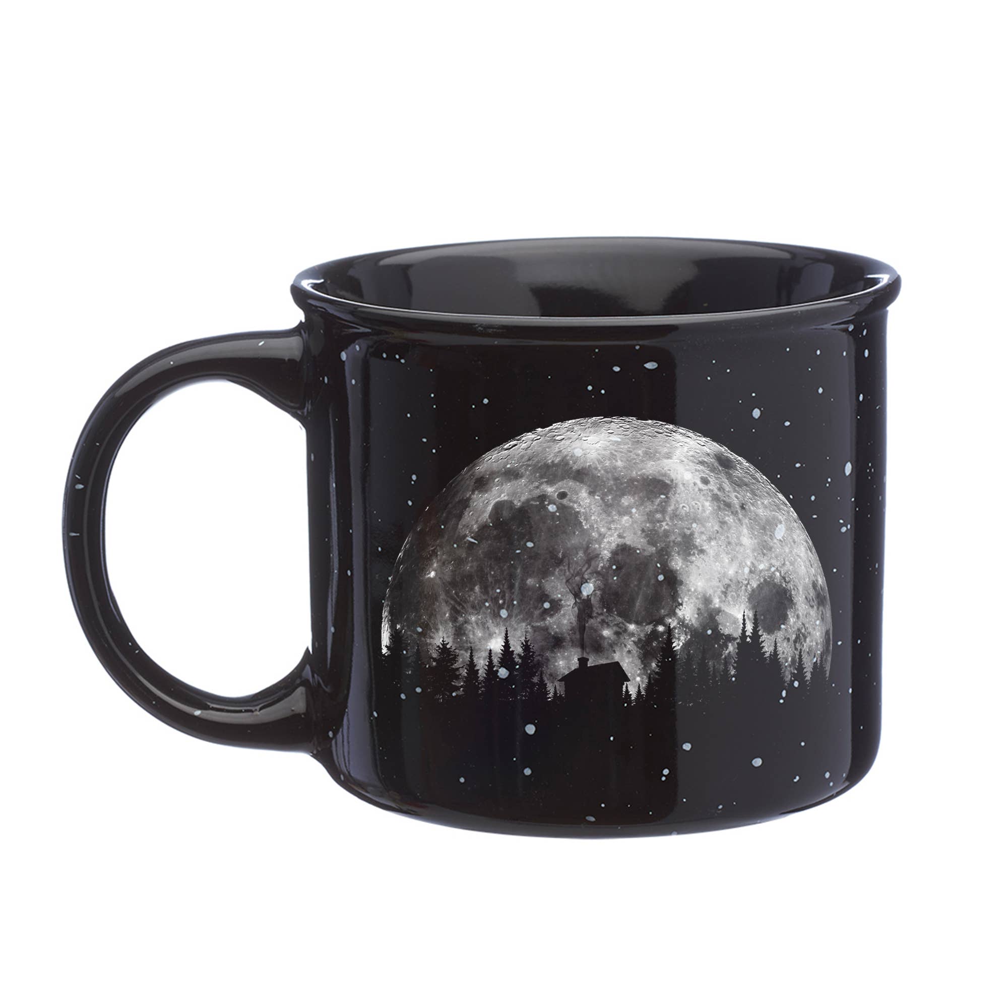 Moon and Cabin Ceramic Campfire Mug