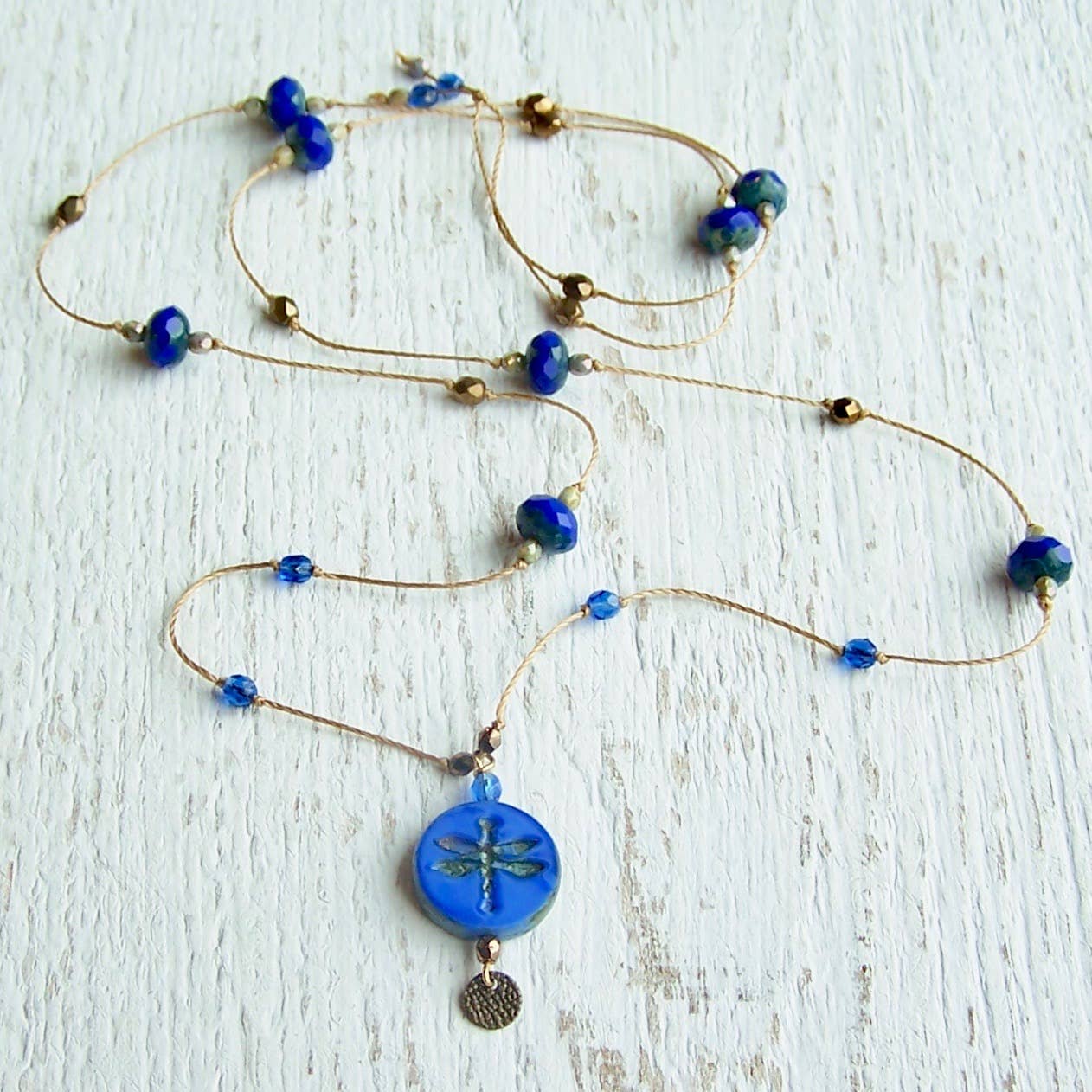 Dragonfly Necklace: Lapis