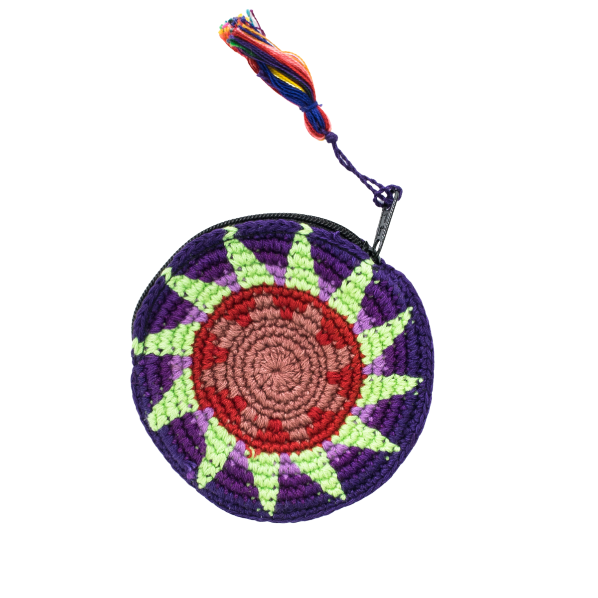 Moon Crochet Hacky Sack Knit Multicolor Handmade Coin Purse