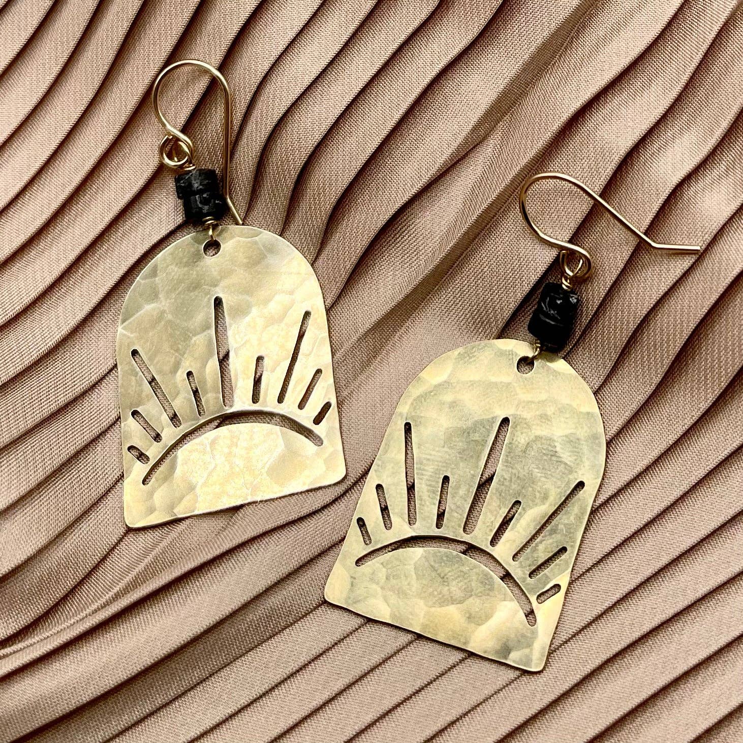 Sunshine Earrings with African Turquoise