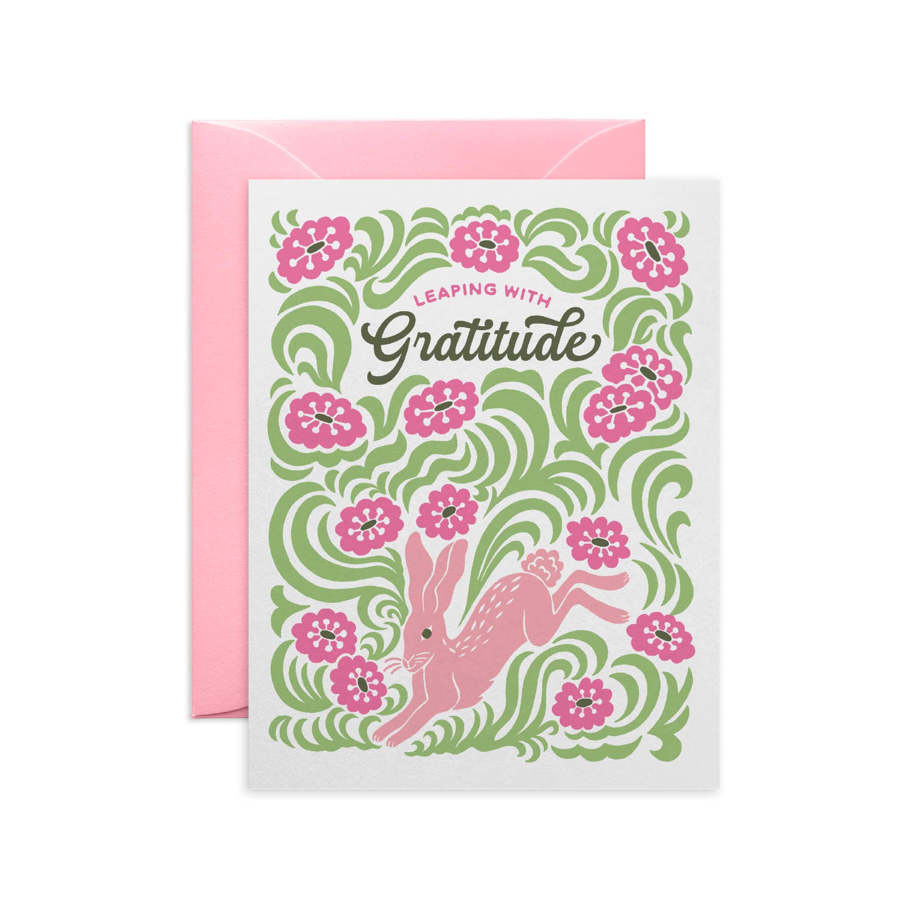 Leaping Rabbit Thank You Card