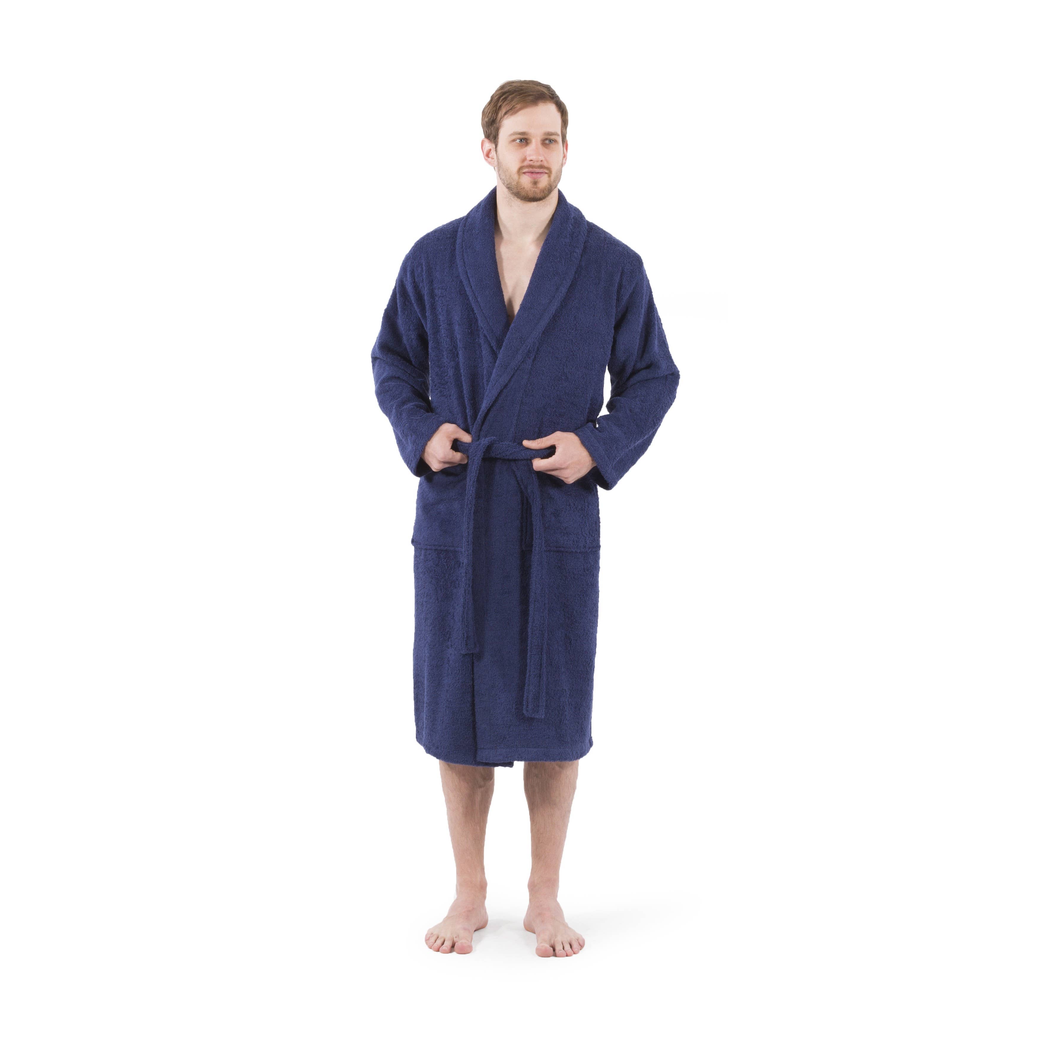 100% Turkish Cotton Unisex Aristocrat Bathrobe: Grey / L/XL