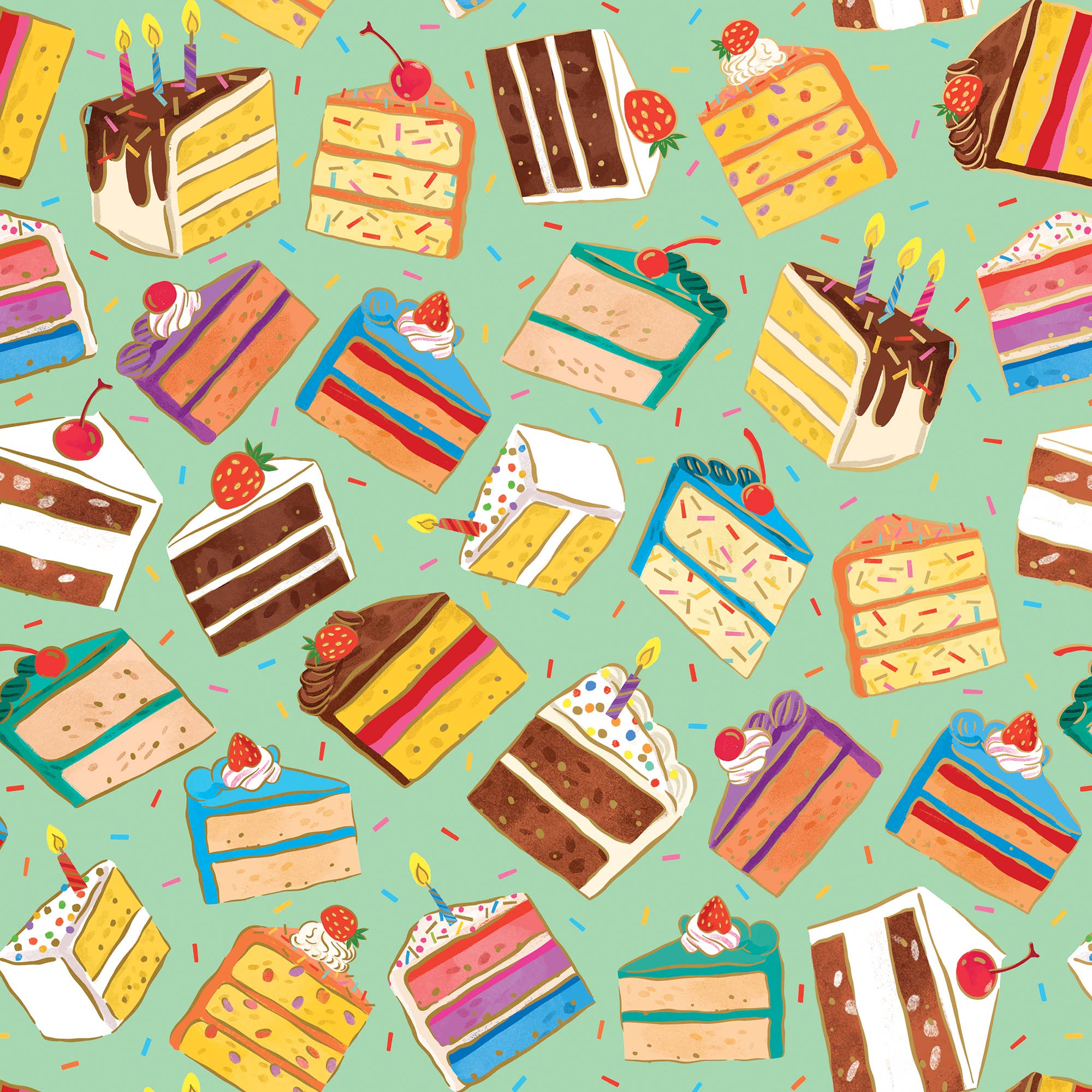 Birthday Cake - Wrap - Rolls: 5' X 30"