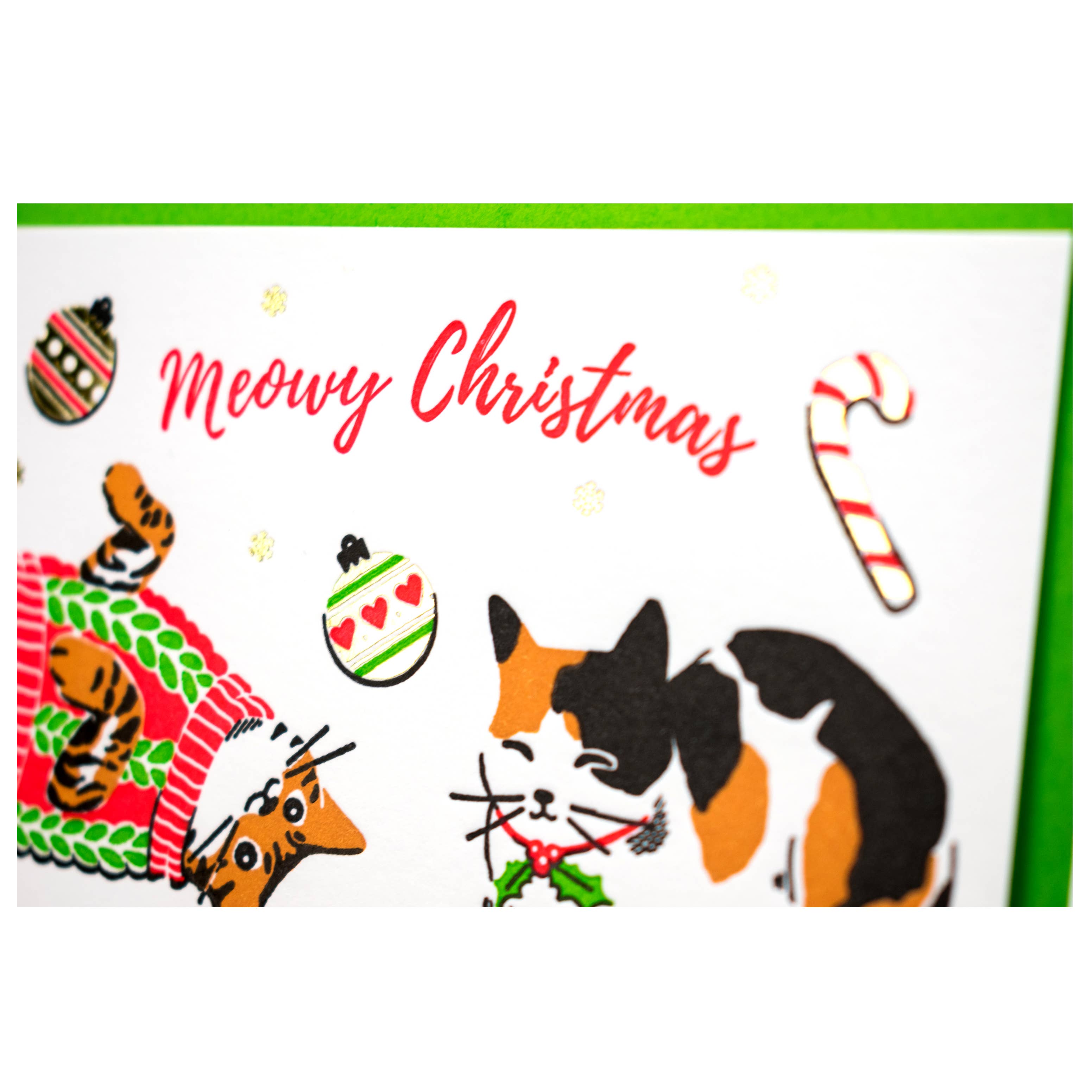 Meowy Christmas Cat Card: Single Card