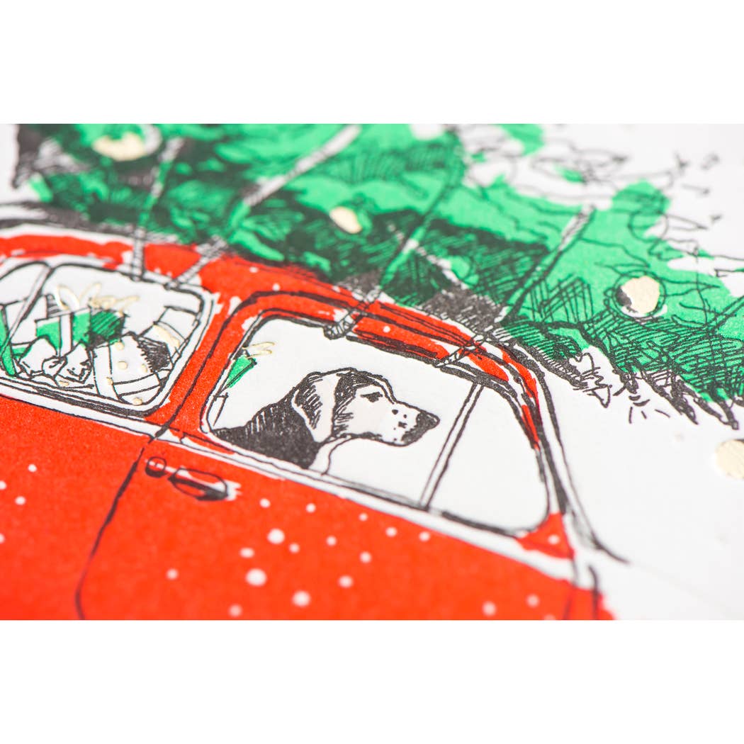 O Christmas Tree Dog Card: Single Card