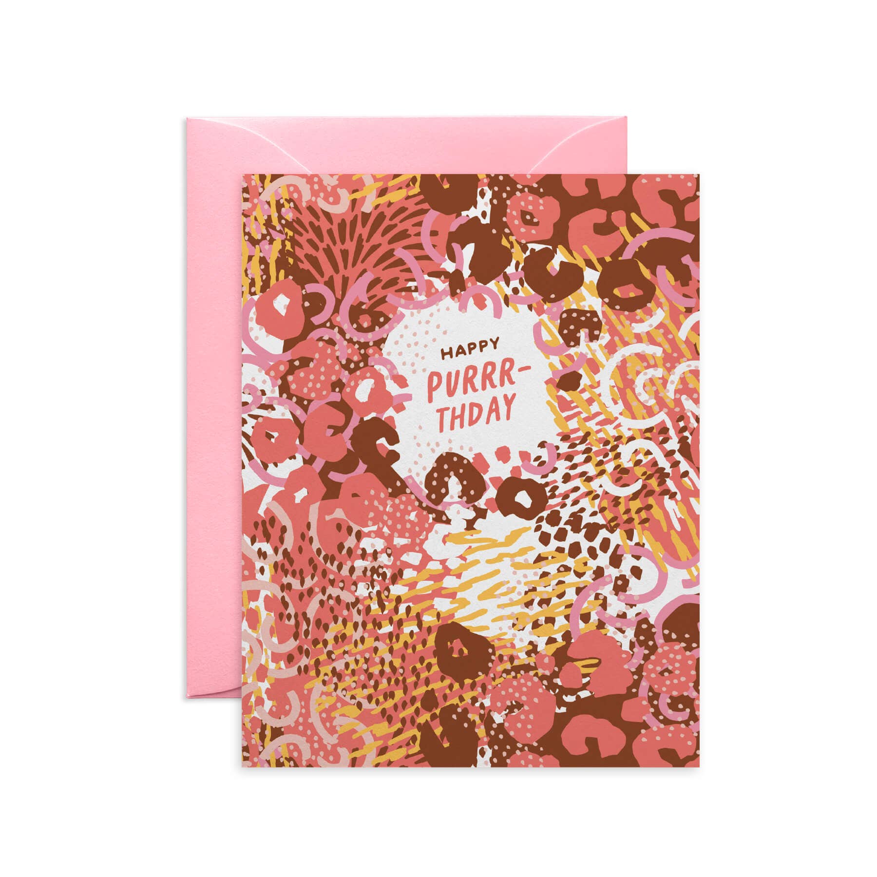 Painted Leopard Print Birthday Card
