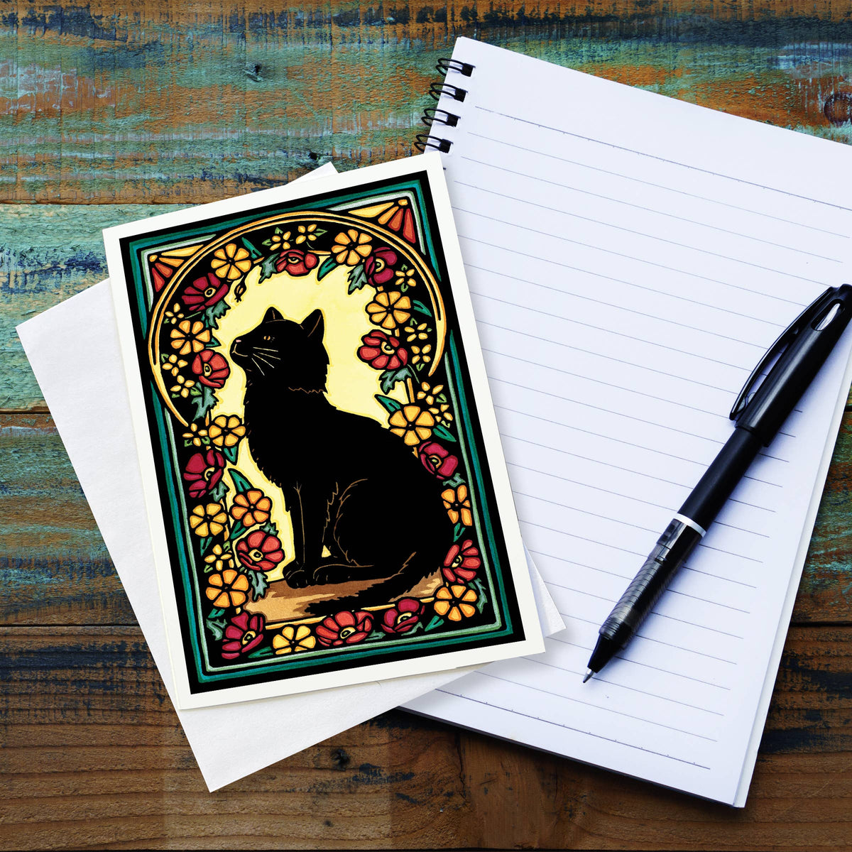 Greeting Card Black Cat
