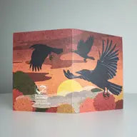 Studio Sardine: Sunset Ravens A2 Size Notecards, Blank Greeting Cards