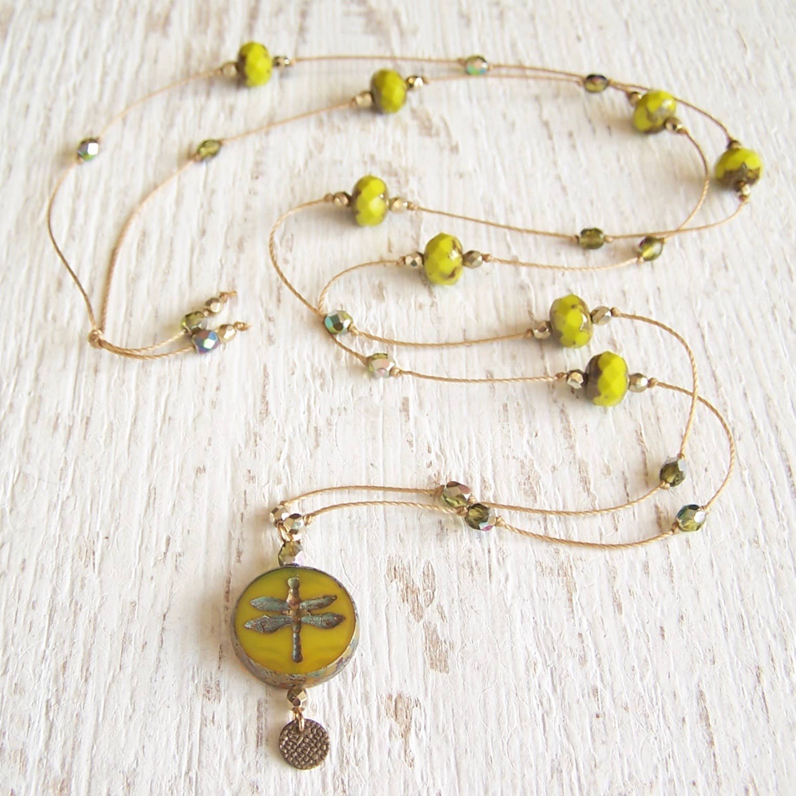 Dragonfly Necklace: Lemongrass
