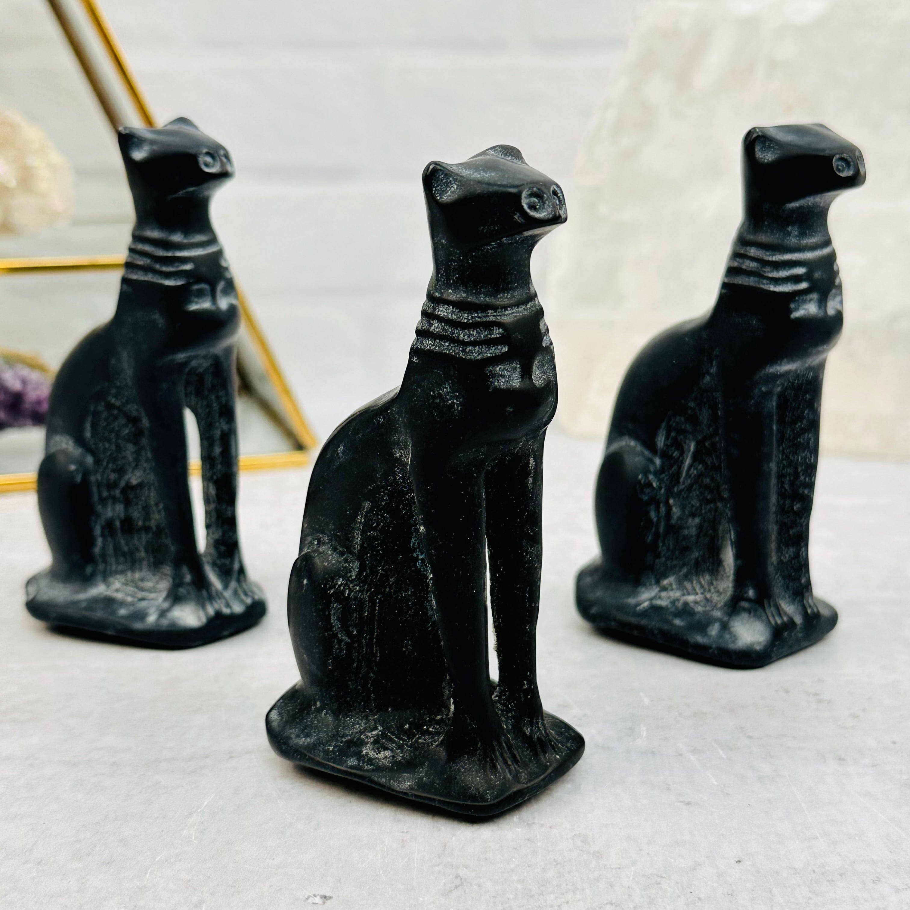 Black Obsidian Crystal Cat-Sophisticated Feline-Halloween