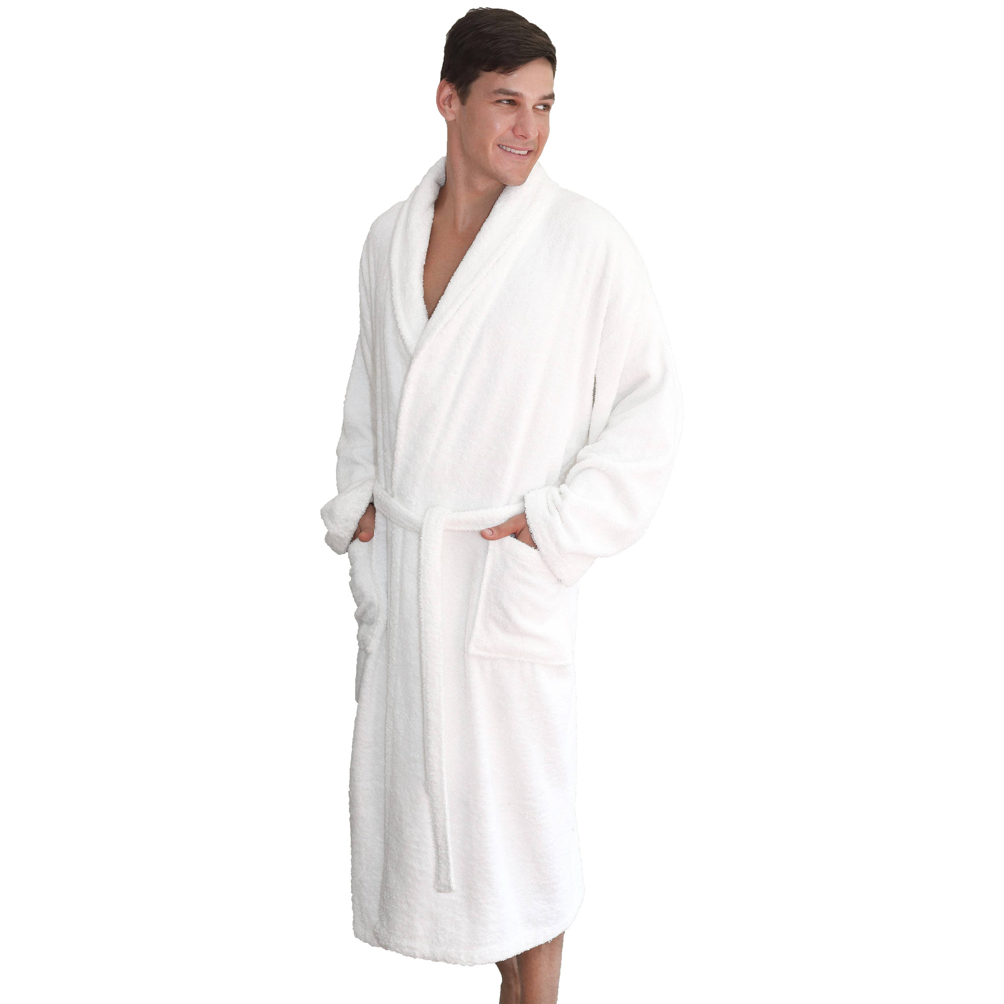 100% Turkish Cotton Unisex Aristocrat Bathrobe: Navy / S/M