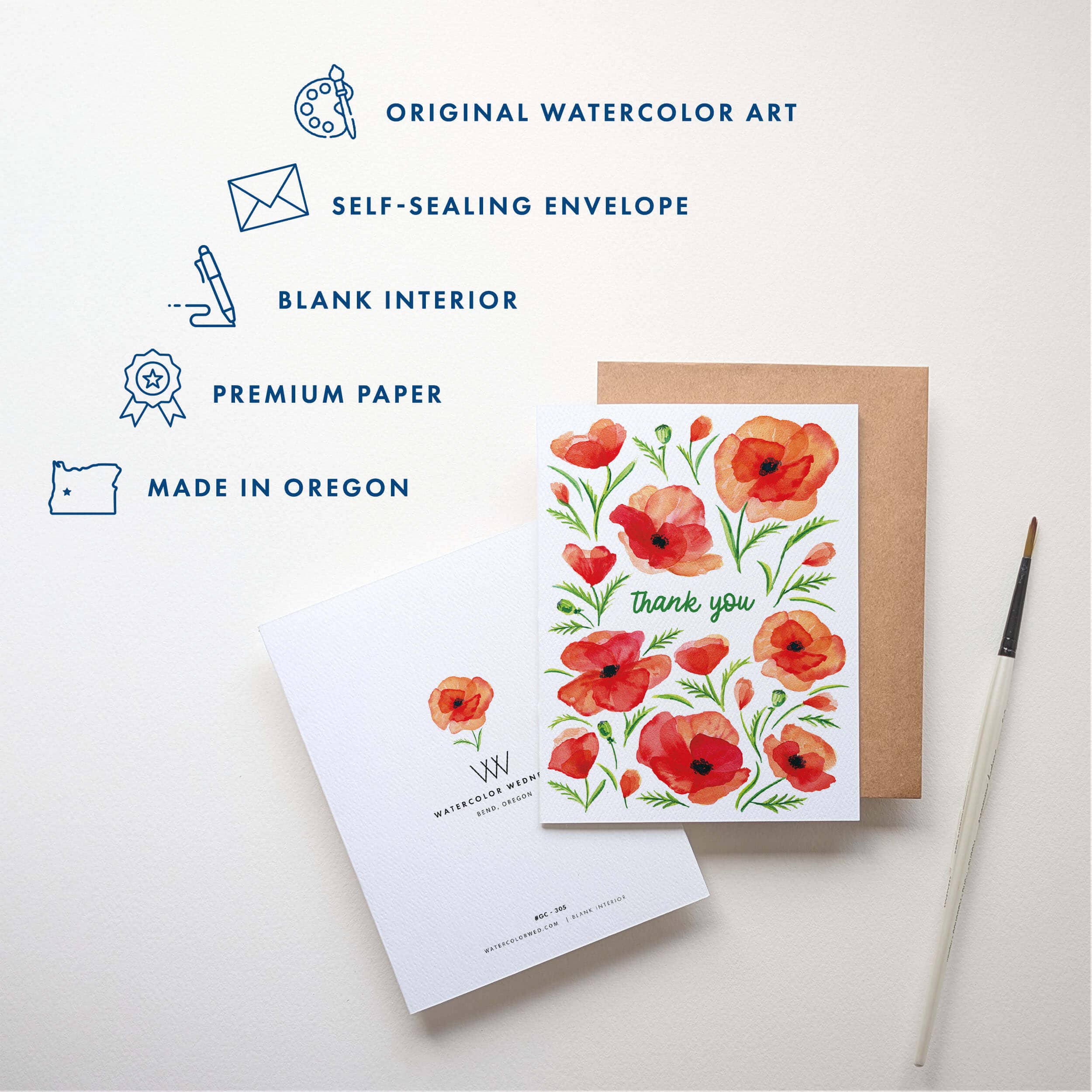 Poppy Thank You Card