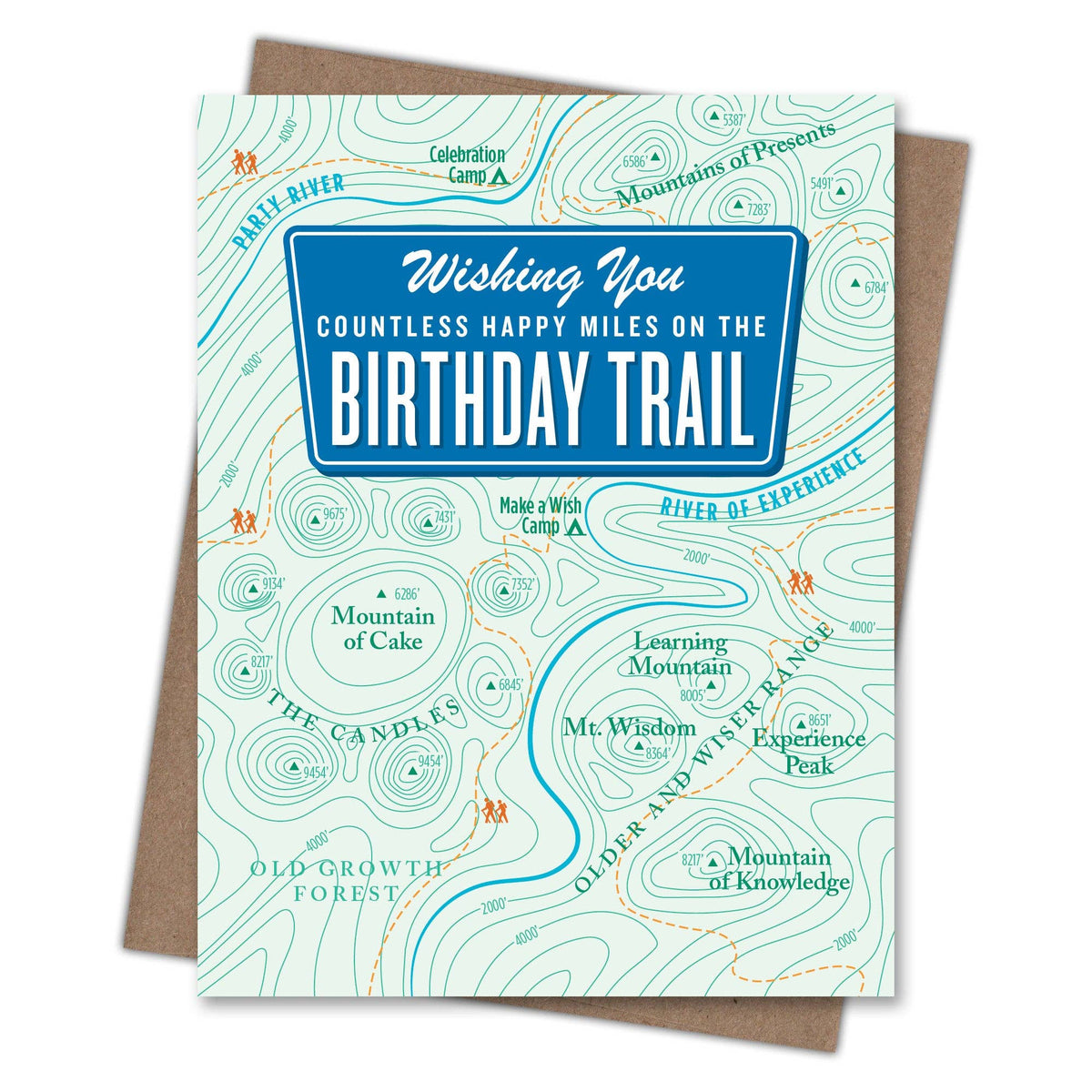Birthday Trail - Recycled Birthday Card for Hikers
