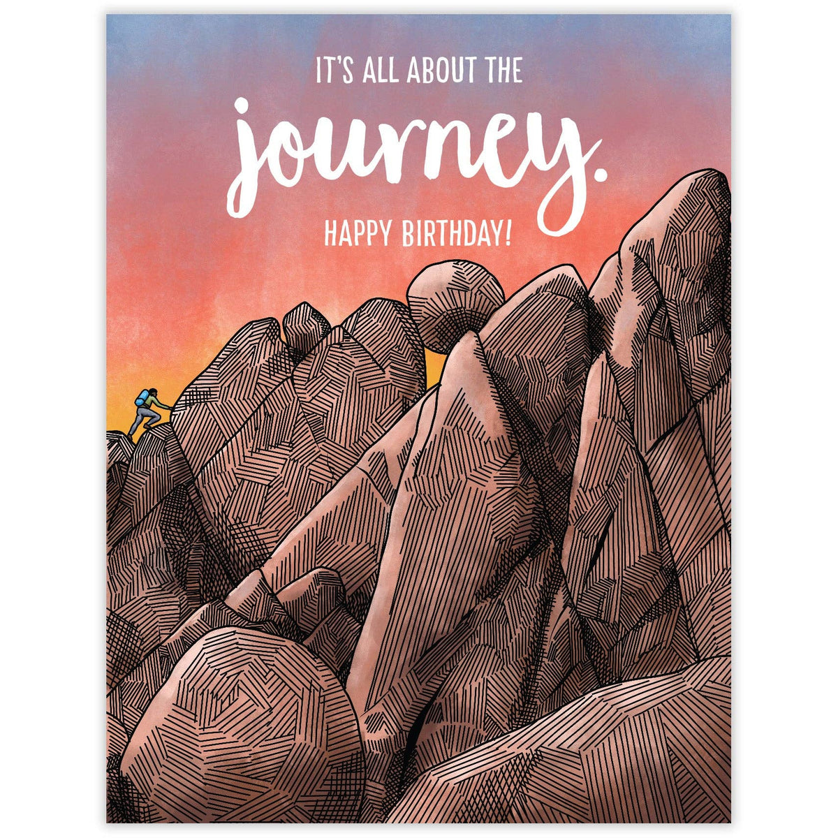 About the Journey - Recycled Birthday Card for Hikers and Climbers