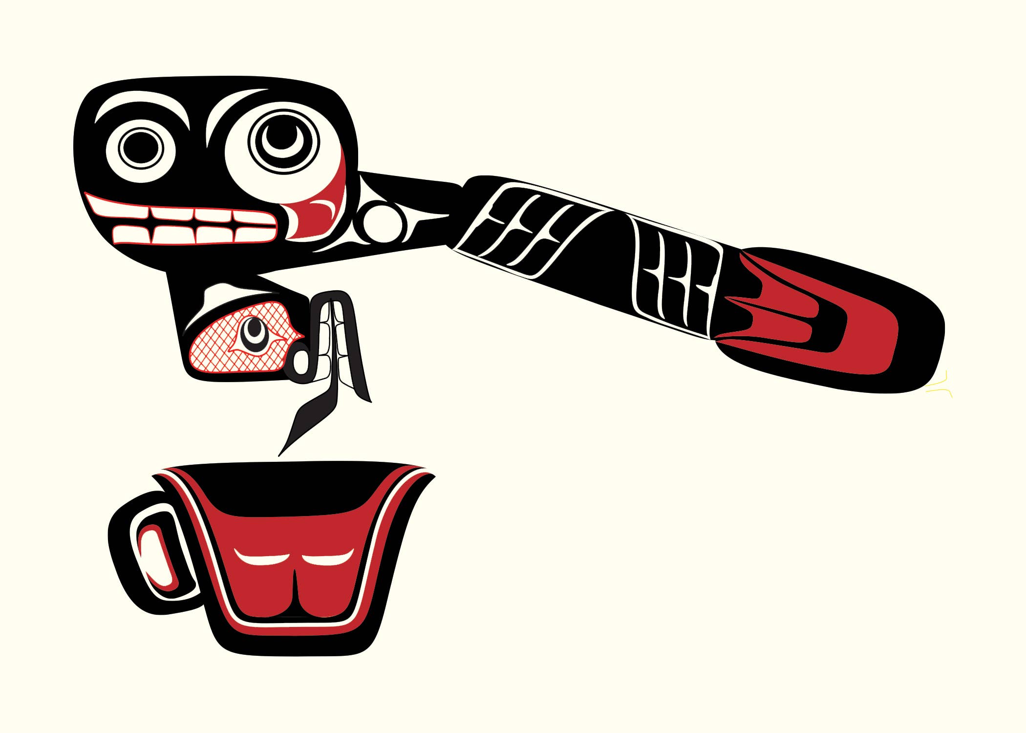 PNW Native American Coffee Letterpress 5"x7" Print
