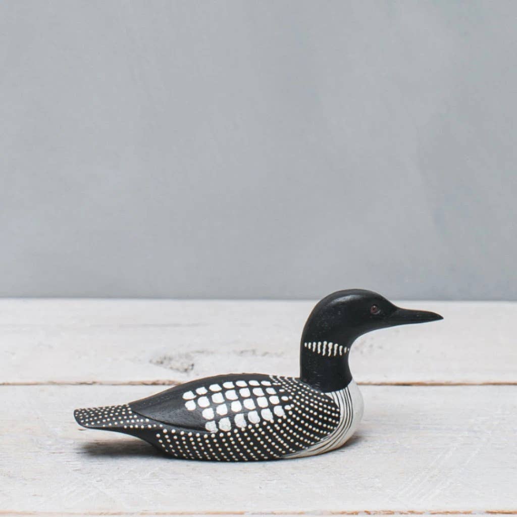 Loon - Small  - 7"L  -Carved Wooden Ornament