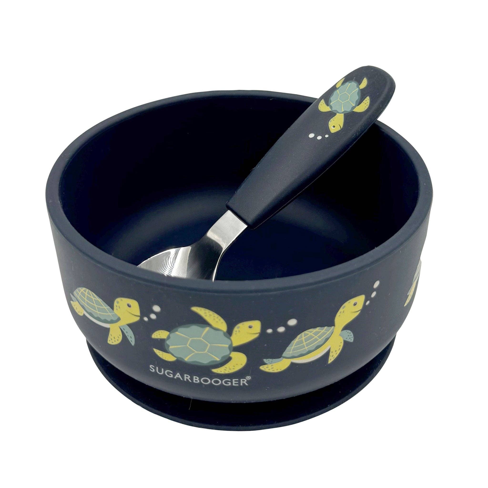 Fresh & Messy Silicone Suction Bowl & Spoon Set | Sea Turtle