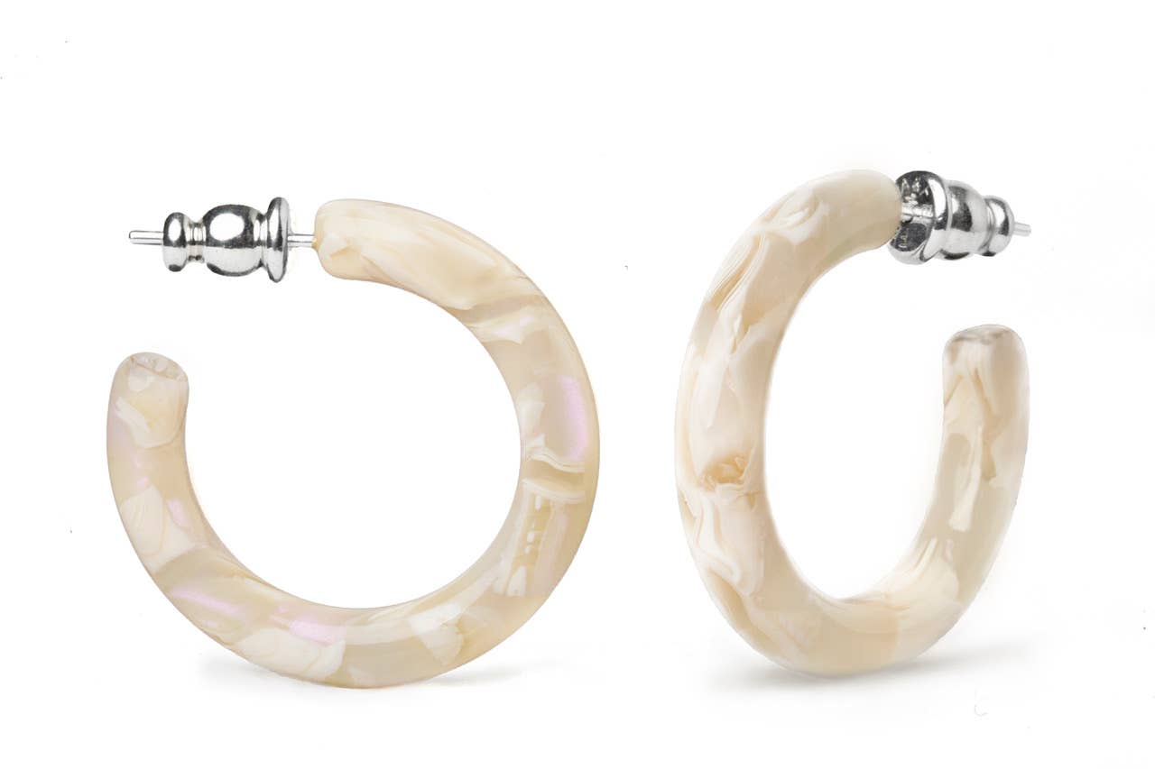Ultra Mini Hoop Collection | Small Acetate Hoops: Lilly Pad