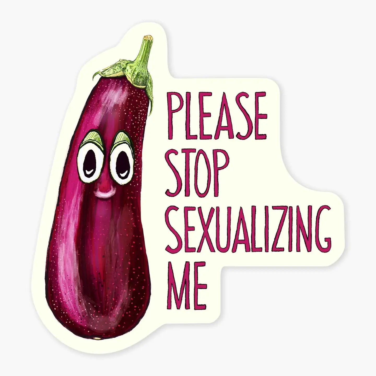 Eggplant - 3" Art Sticker