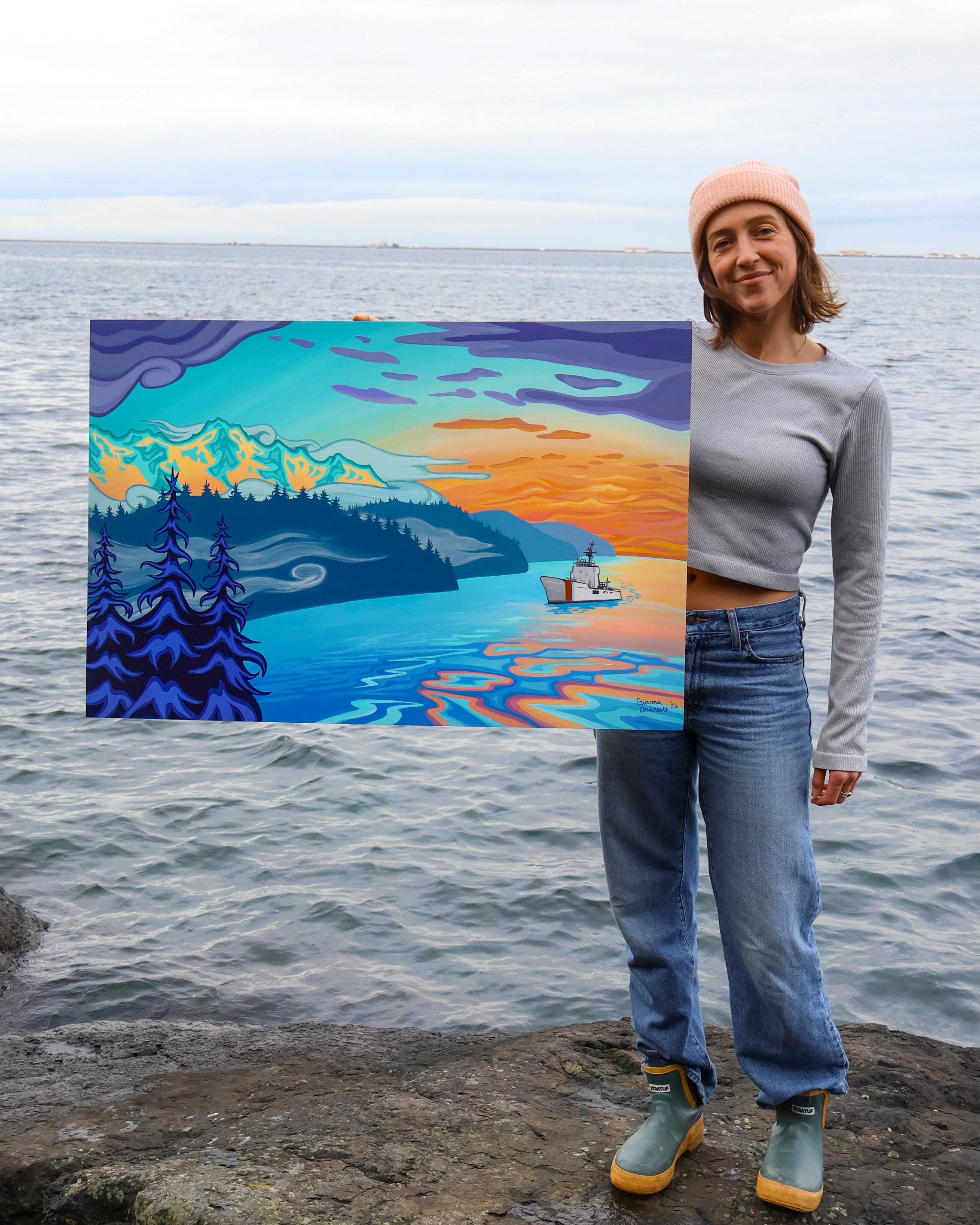 "Sunset Straits" Print: 12x8" / Unframed / Bamboo Paper