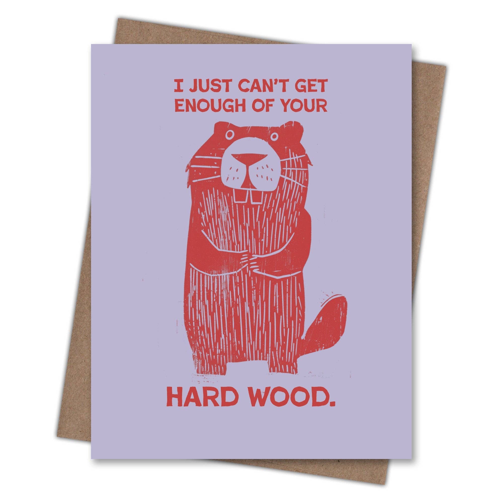Beaver Wood Love Card