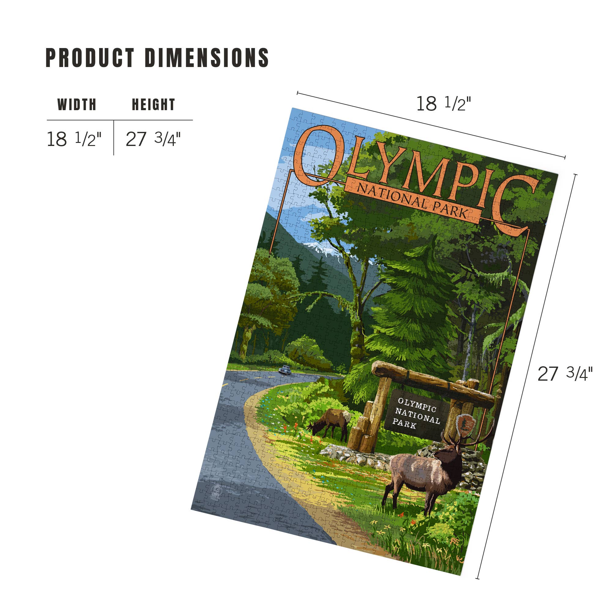 1000 PIECE PUZZLE Olympic National Park, Washington Elk