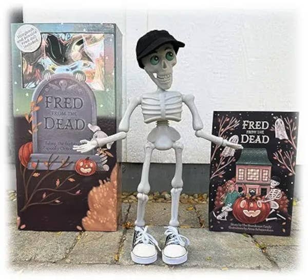 Fred from the Dead™ Posable Halloween Skeleton with Book