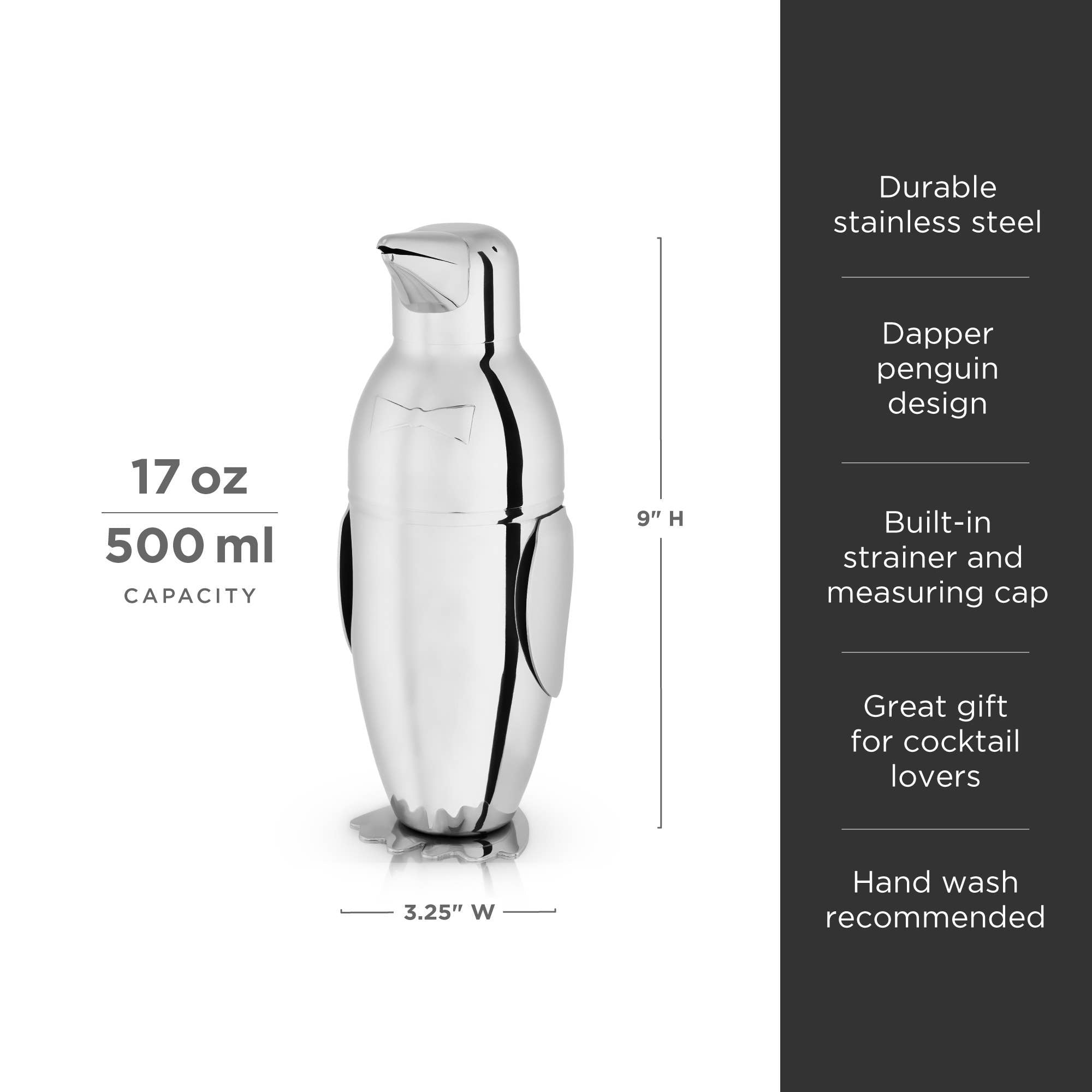 Irving™ Stainless Steel Penguin Cocktail Shaker