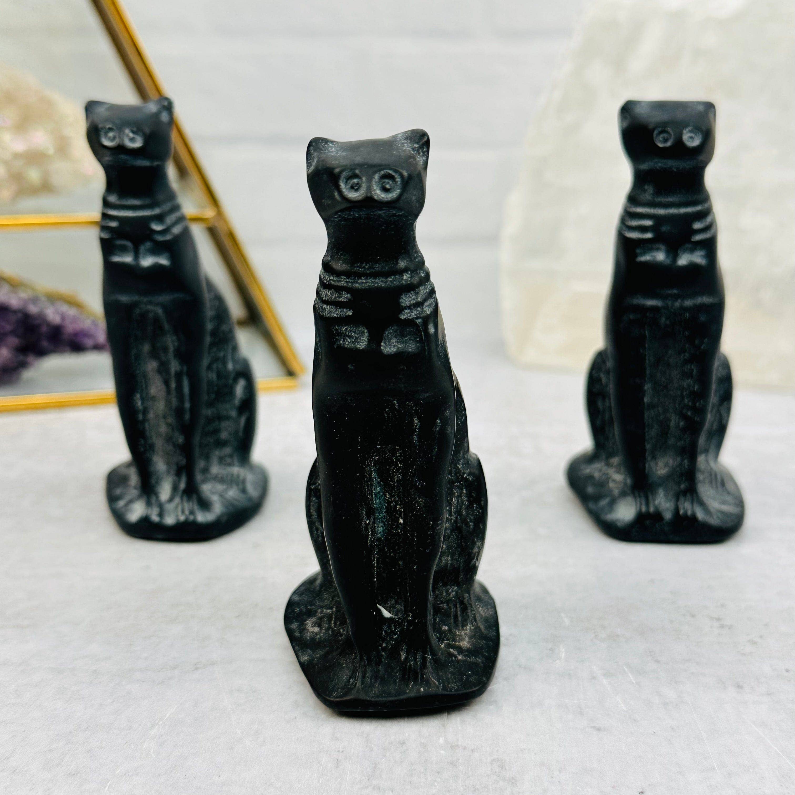 Black Obsidian Crystal Cat-Sophisticated Feline-Halloween