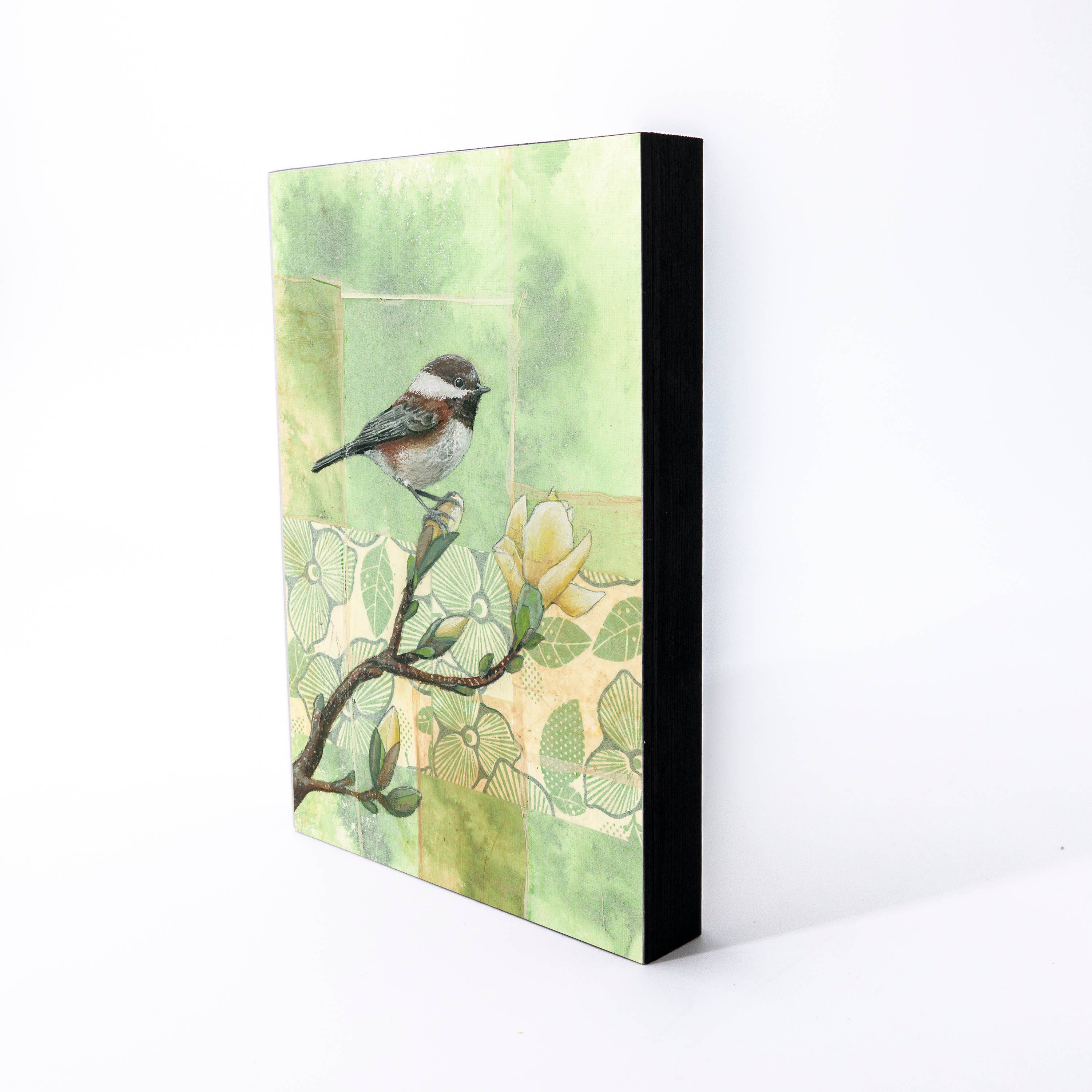 Chestnut-backed Chickadee Wood Panel Giclée Print
