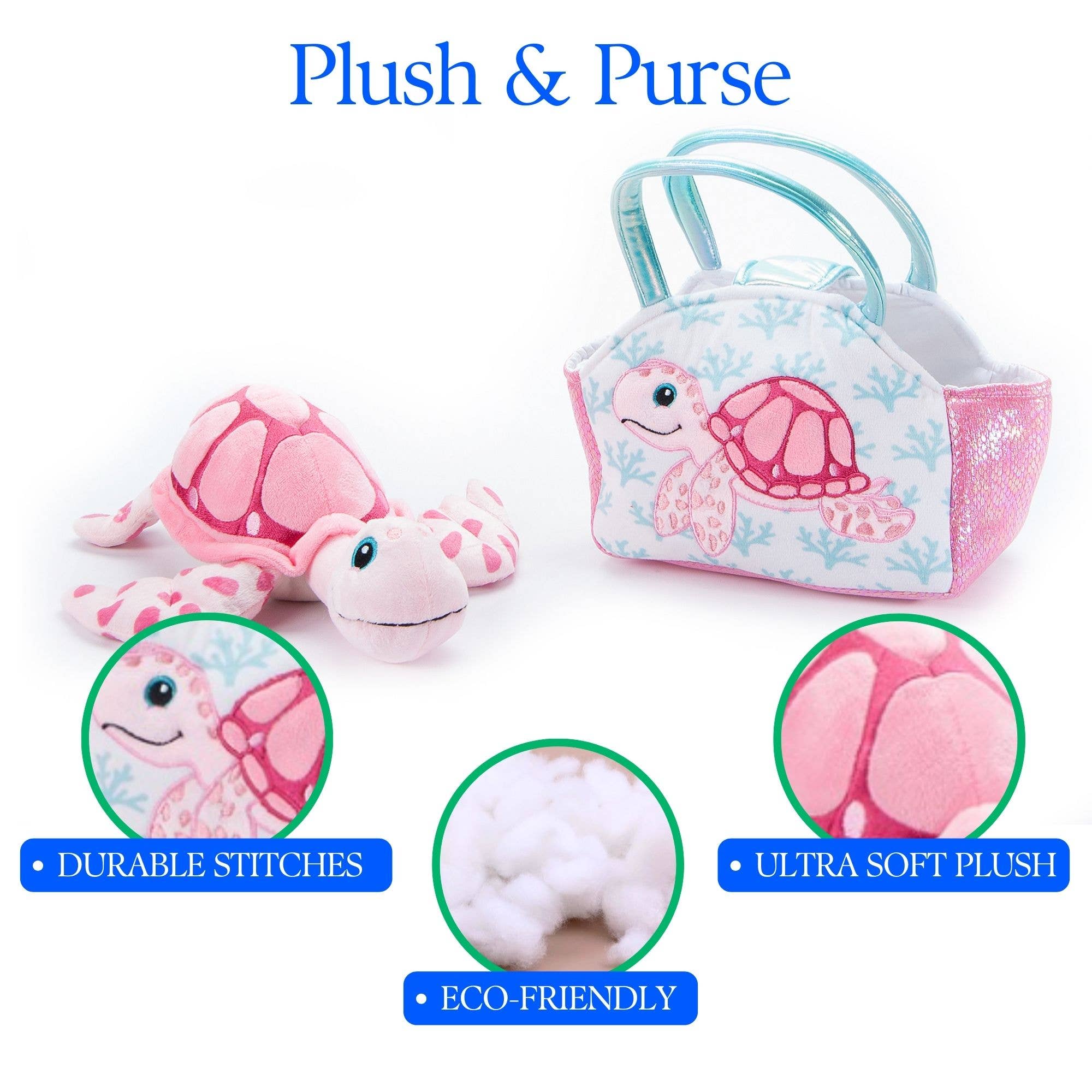 Purse & Plush Sea Turtle Pink