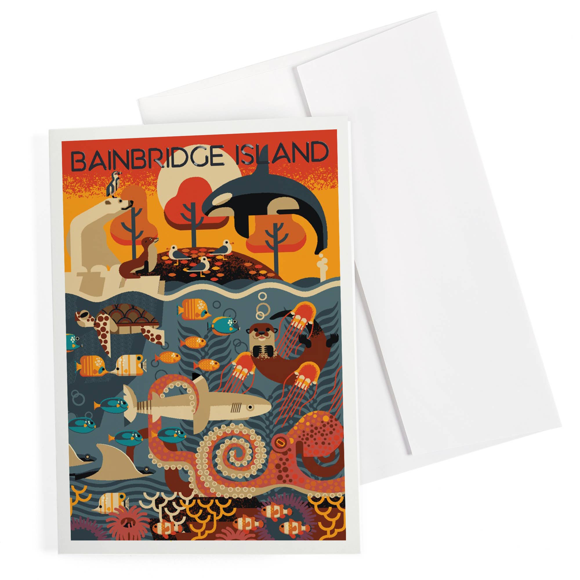 NOTECARD Bainbridge Island, WA Marine Animals