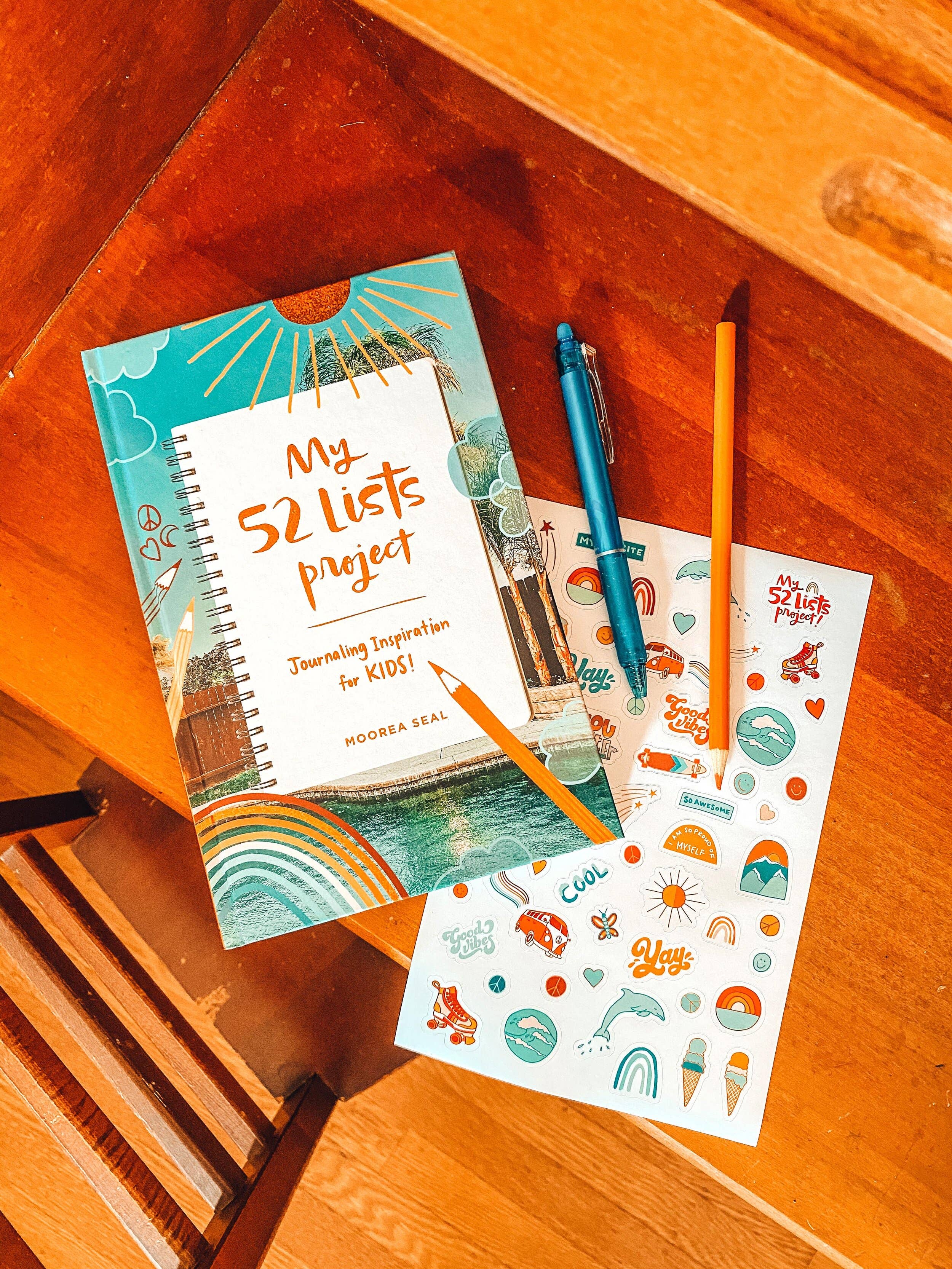 Journal for Kids: A 52 Lists Daily Journal with Stickers
