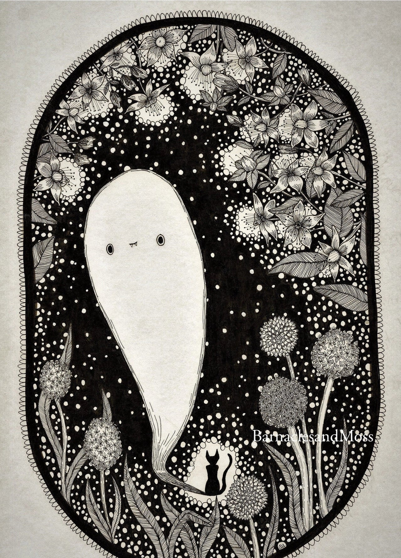 Family & Witch's Familiar Fine Art Print