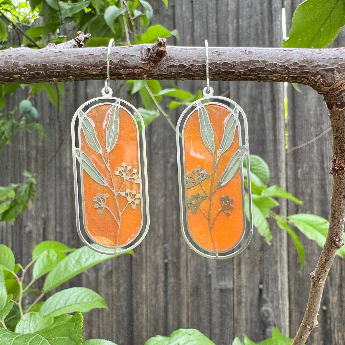 Allium // Stained Glass Resin Earrings