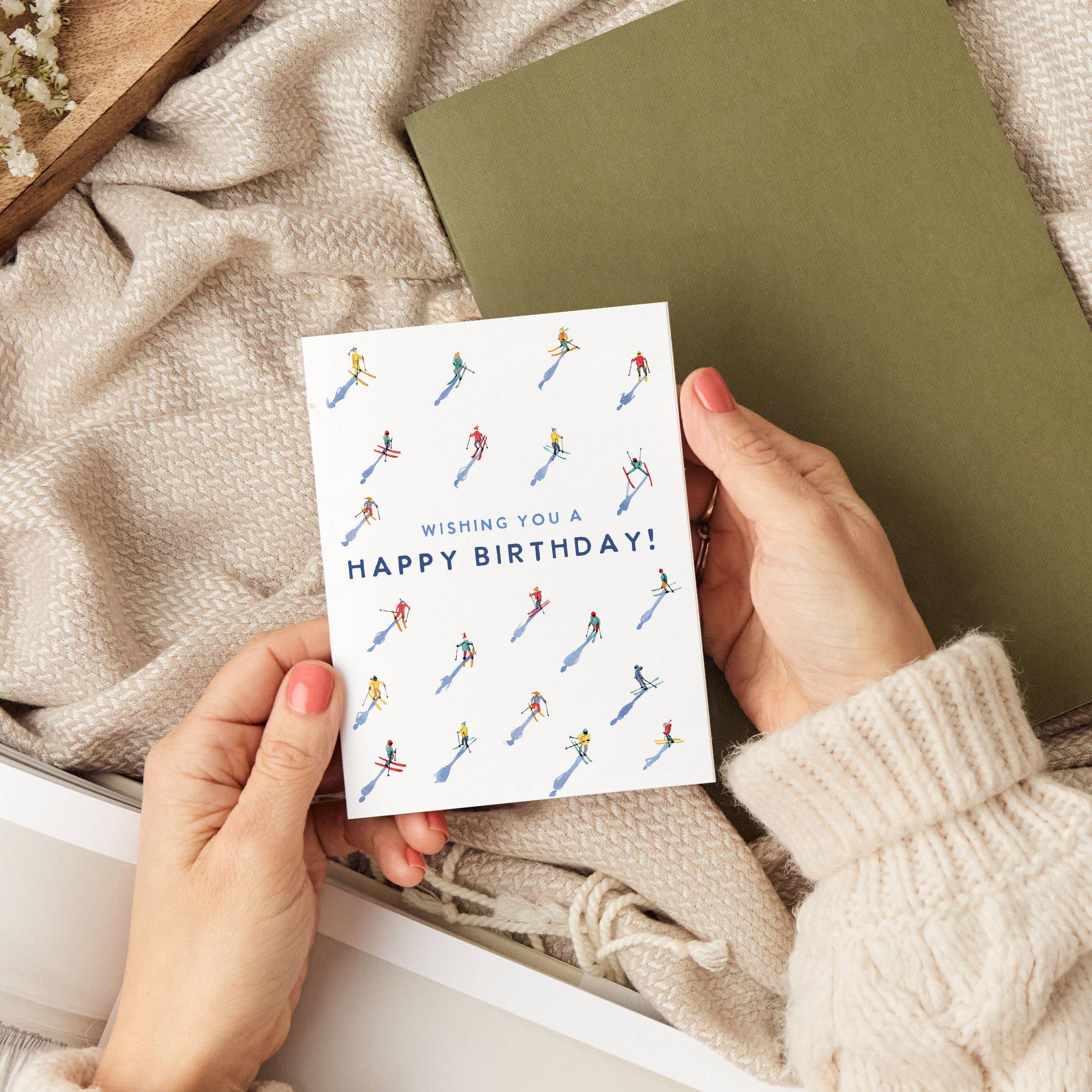 Skiing Birthday Card | Winter Happy Birthday Card for Skier: Single Card