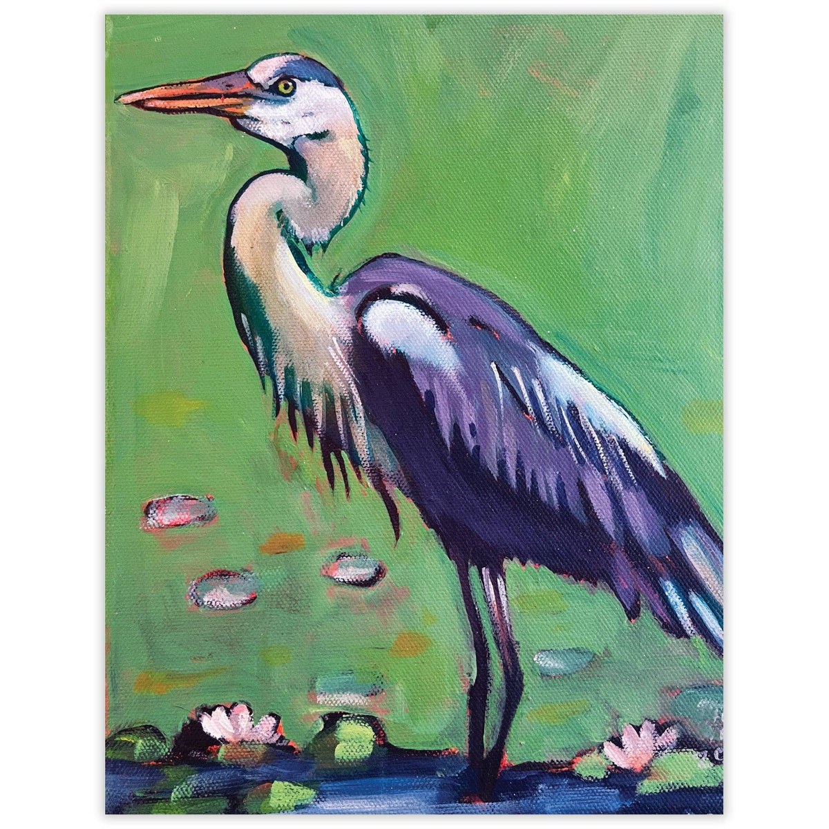 Great Blue Heron Blank Notecard