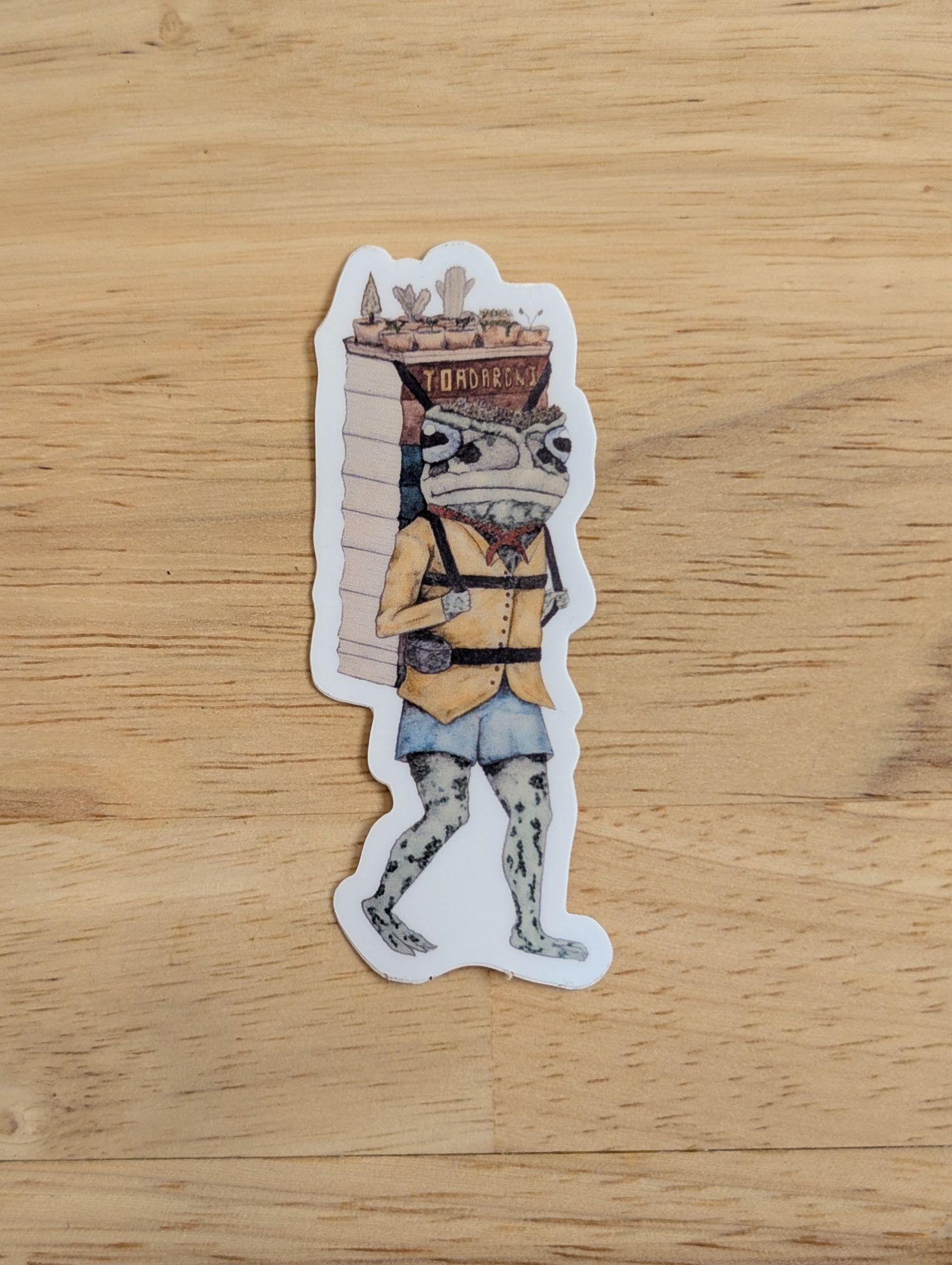 Bookpacking Toad Sticker