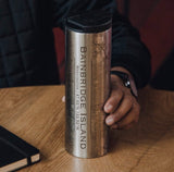 Bainbridge Island WA Map Tumbler Silver