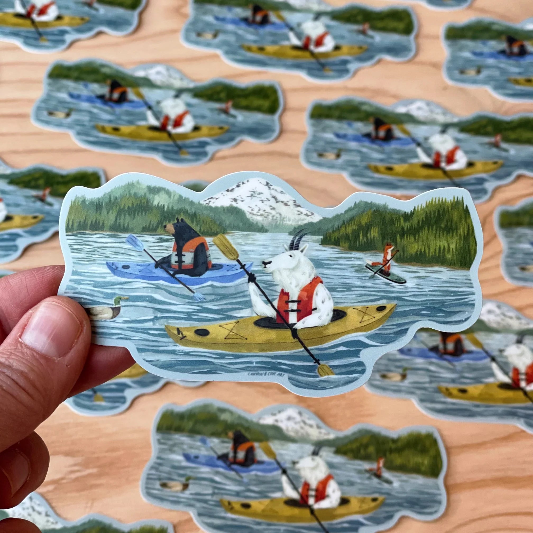 Kayak Lake Sticker