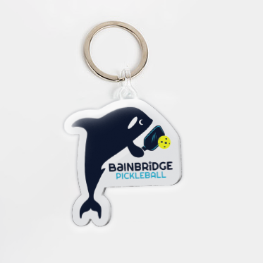 Orca Playing Pickleball Keychain