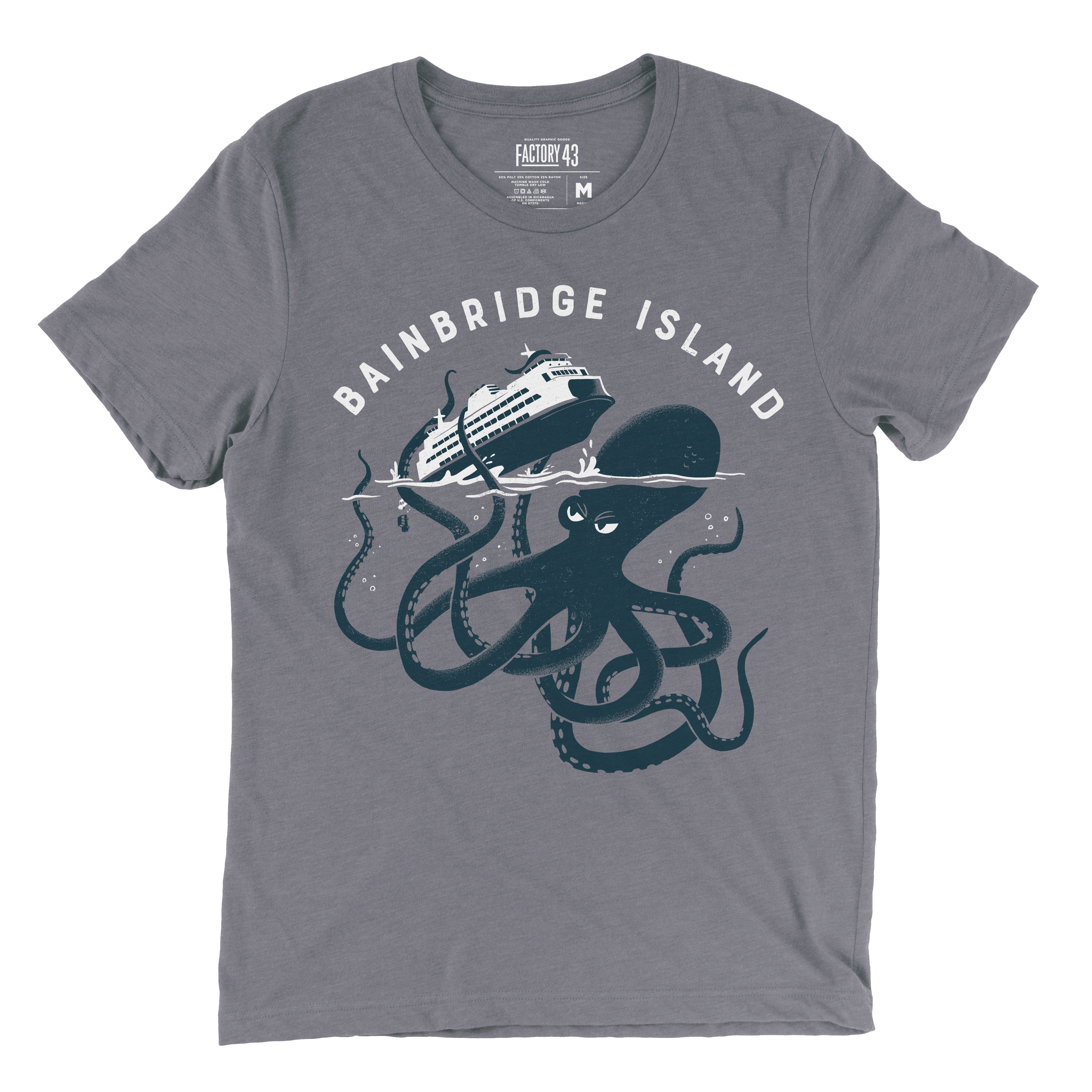 Bainbridge Island Kraken Ferry Unisex Shirt | Storm Blue