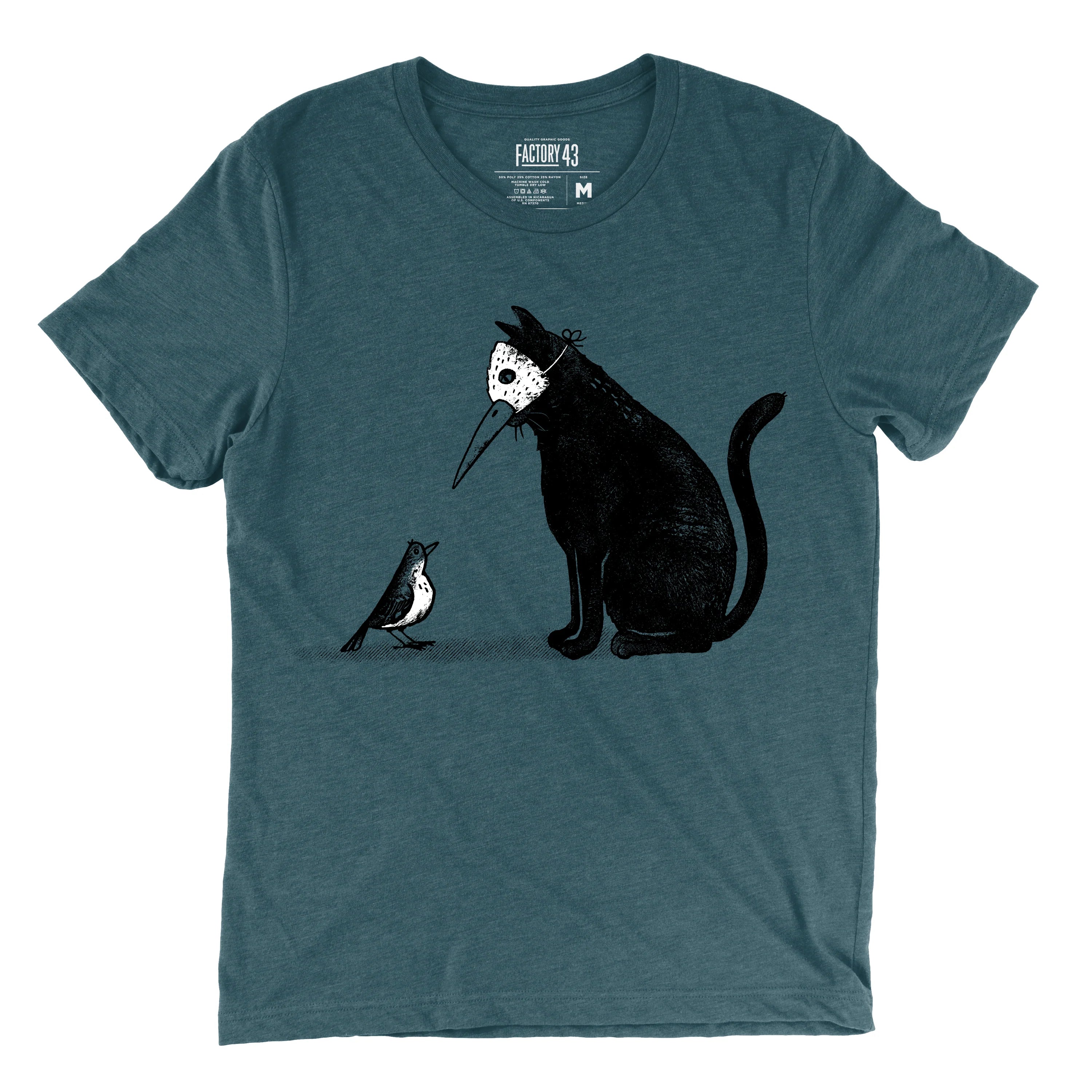 Masked Cat Shirt Unisex Adult  (Blue)