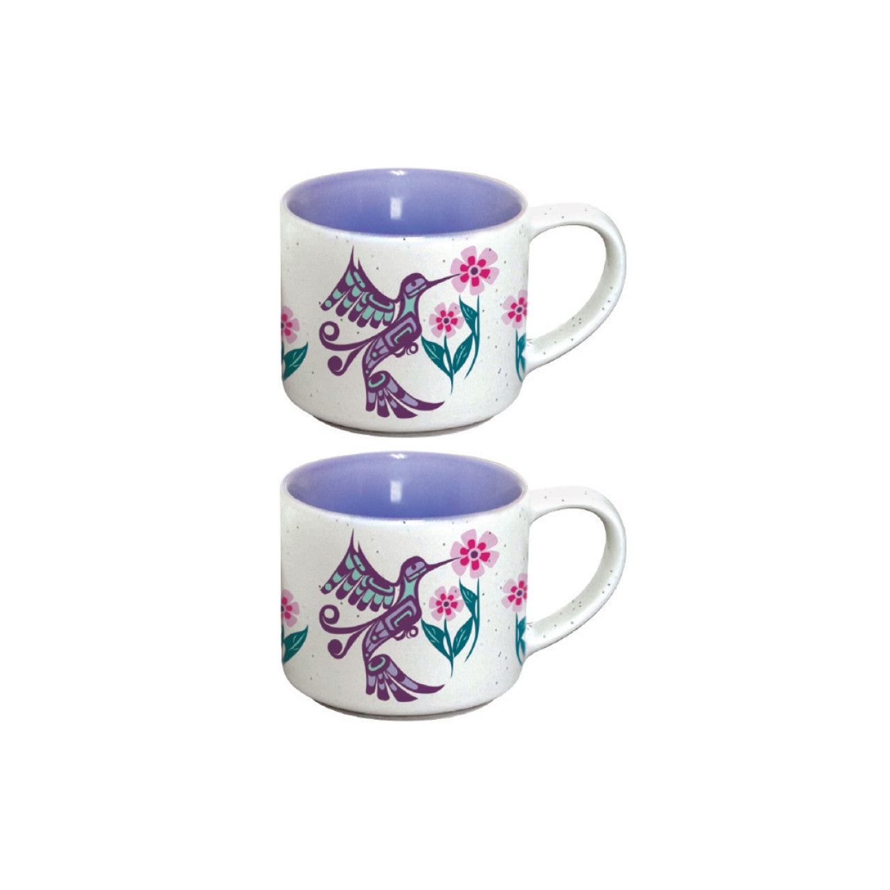 Hummingbird by Francis Dick Ceramic Espresso Mugs 3oz Set of 2