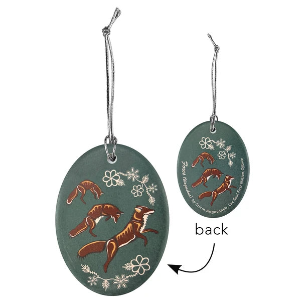 Ceramic Ornament - Foxes